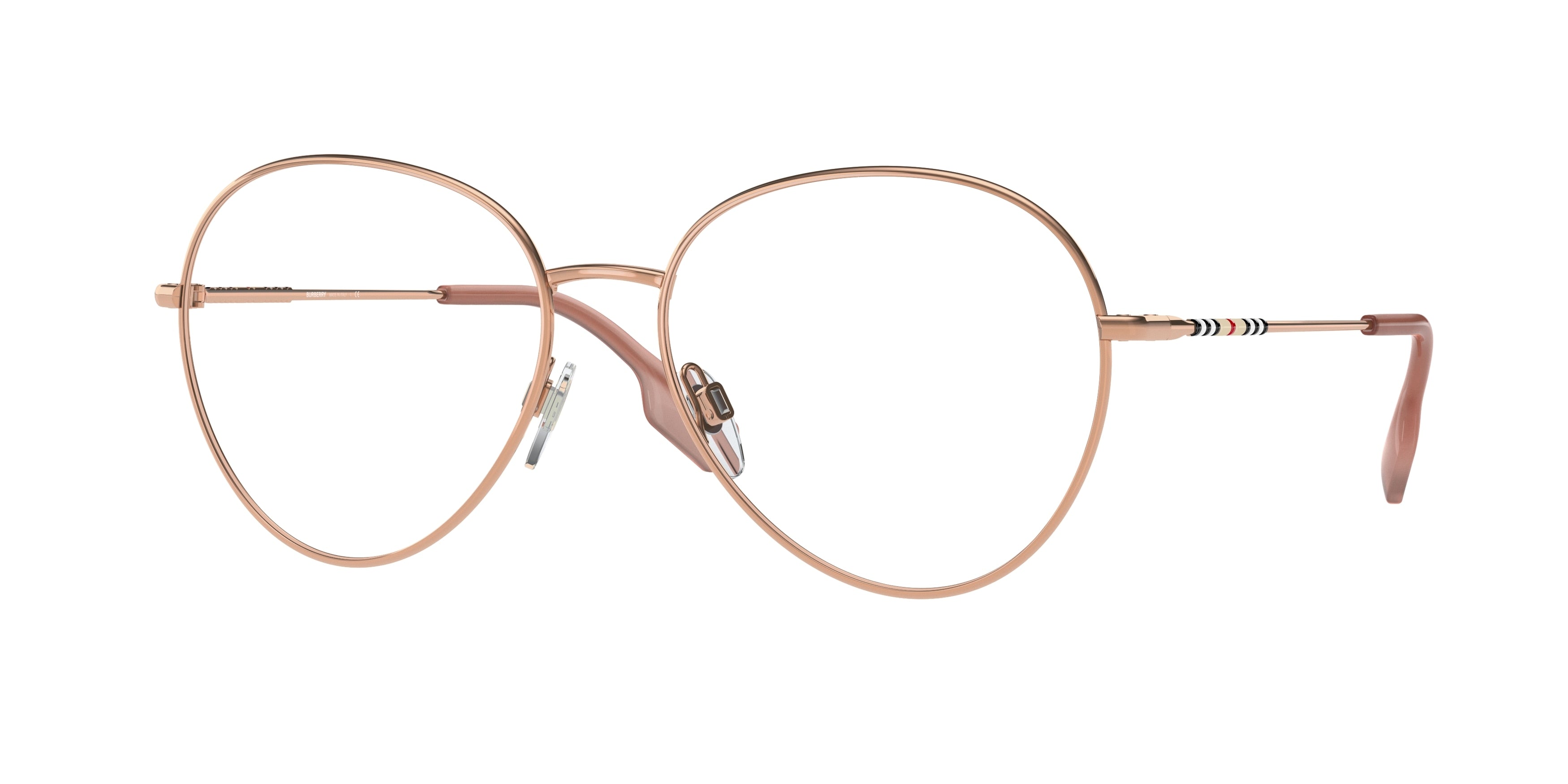 Burberry FELICITY BE1366 Pilot Eyeglasses  1337-Rose Gold 56-140-16 - Color Map Gold