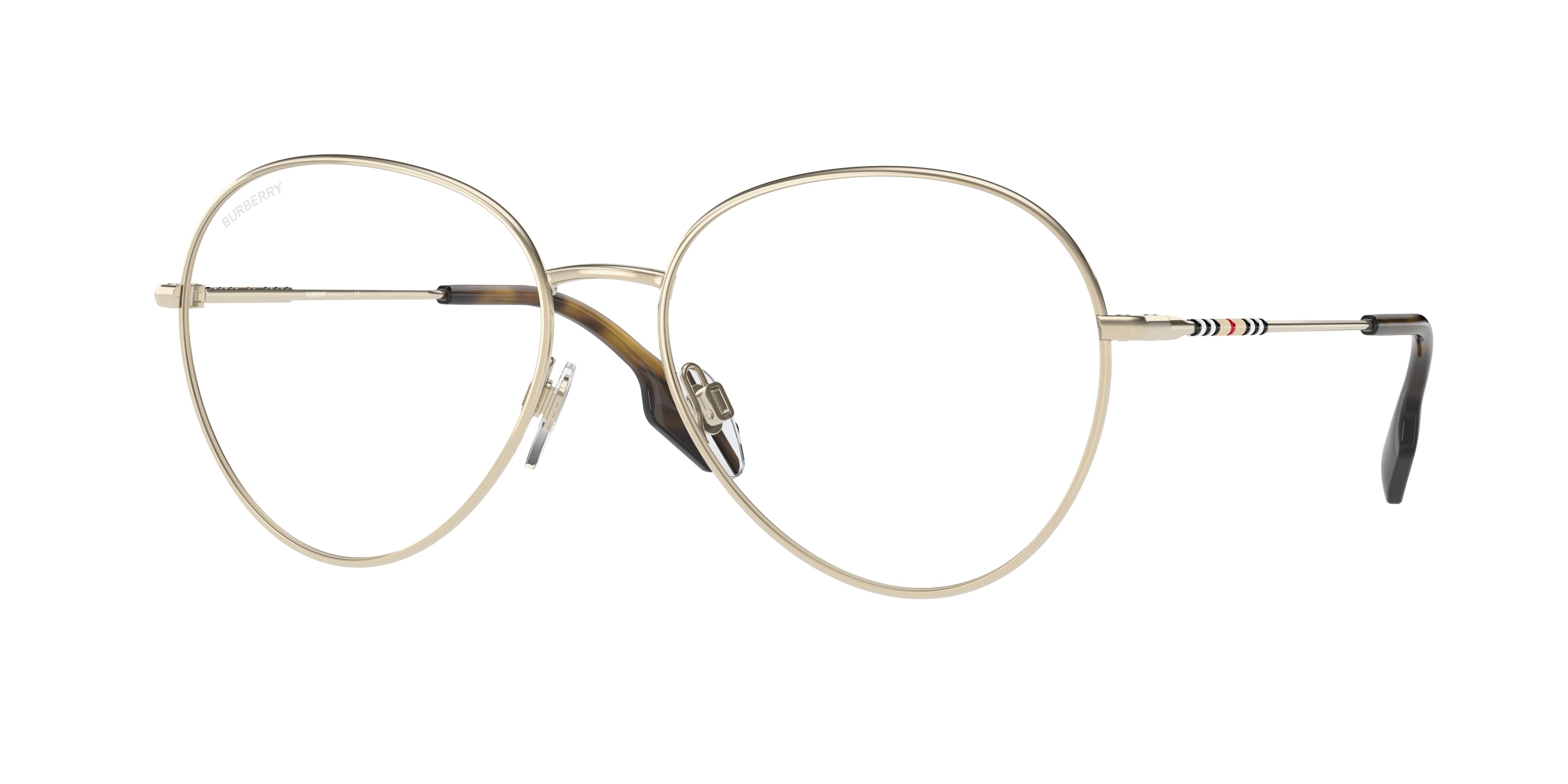 Burberry FELICITY BE1366 Pilot Eyeglasses  1340-Light Gold 56-140-16 - Color Map Gold