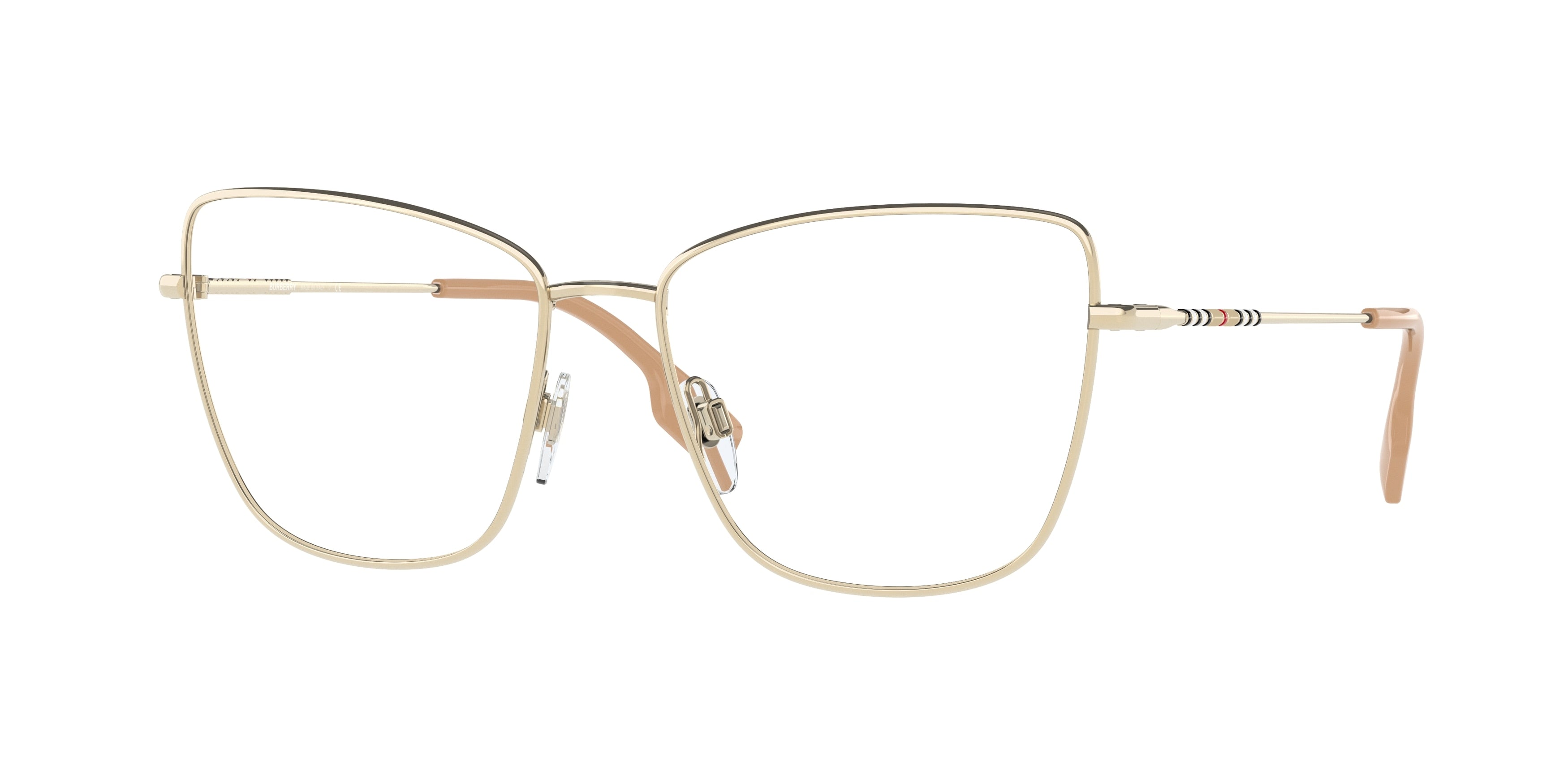 Burberry BEA BE1367 Cat Eye Eyeglasses  1338-Light Gold 53-140-16 - Color Map Gold