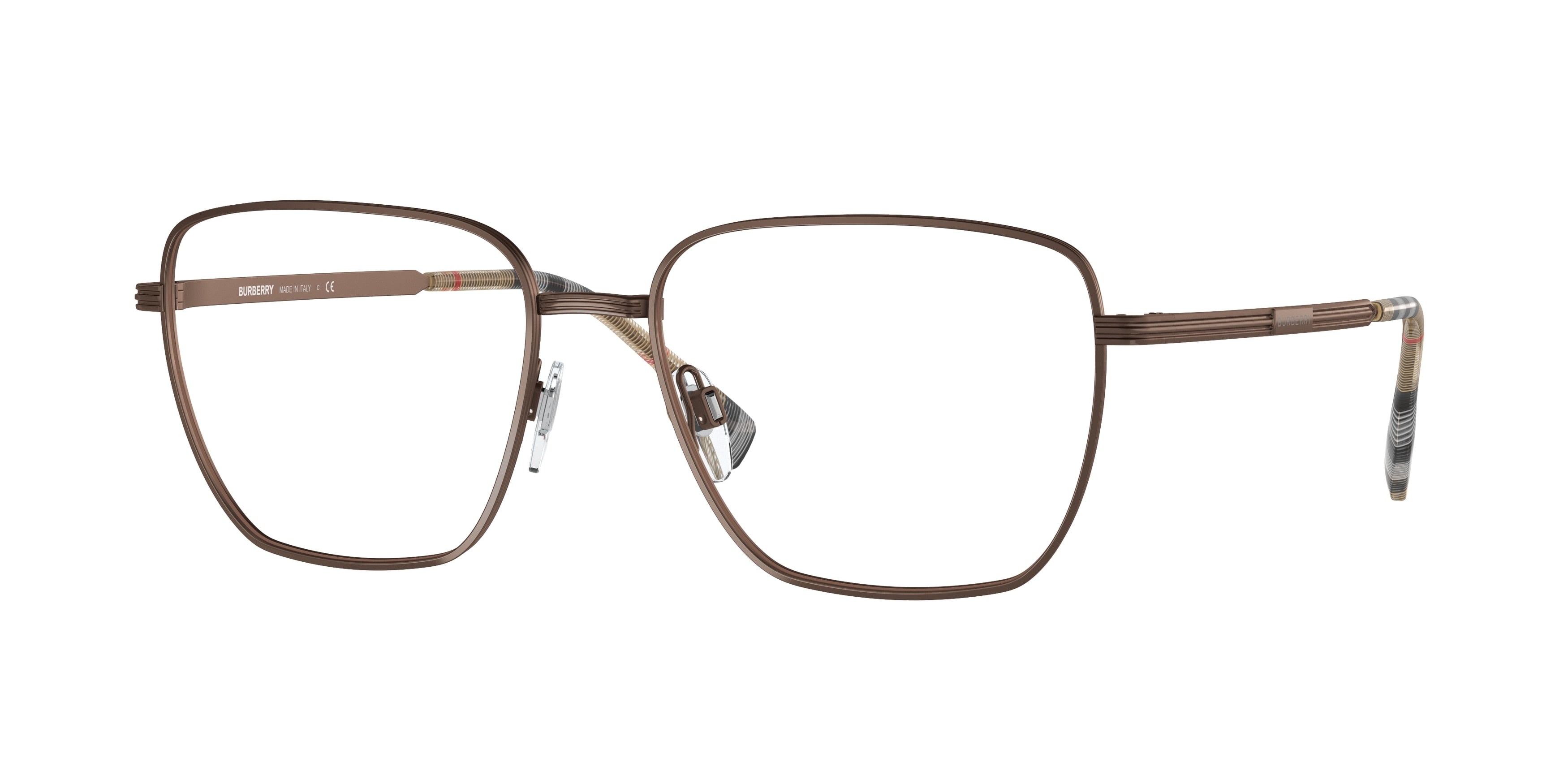 Burberry BOOTH BE1368 Square Eyeglasses  1012-Brown 54-145-17 - Color Map Brown