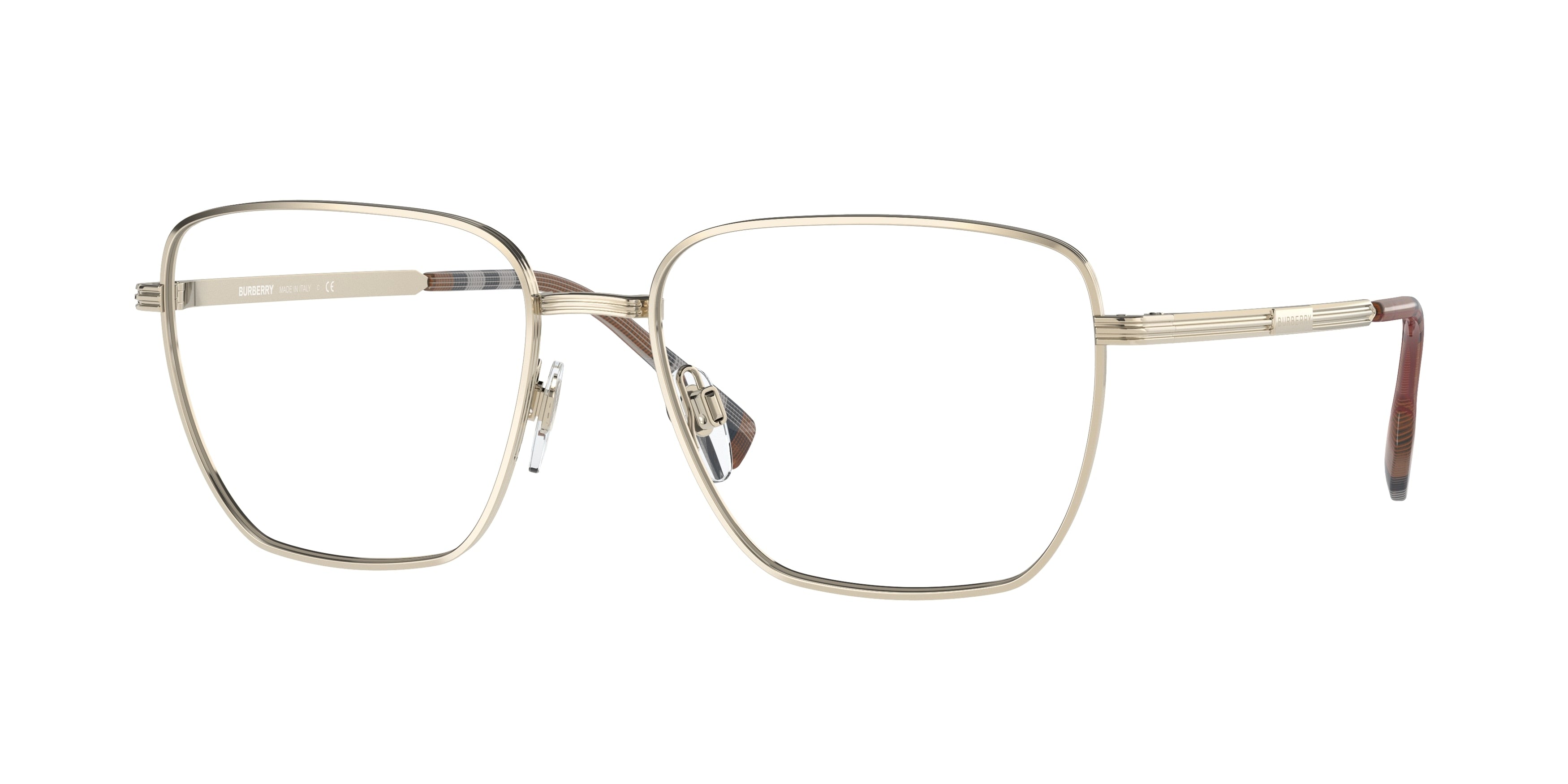 Burberry BOOTH BE1368 Square Eyeglasses  1109-Light Gold 54-145-17 - Color Map Gold