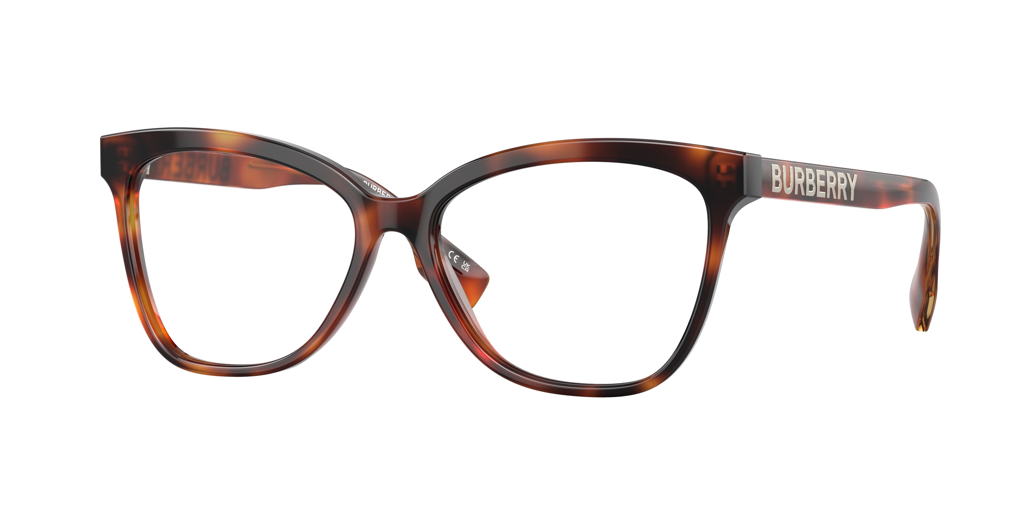 Burberry GRACE BE2364F Cat Eye Eyeglasses  3316-Light Havana 54-140-15 - Color Map Tortoise