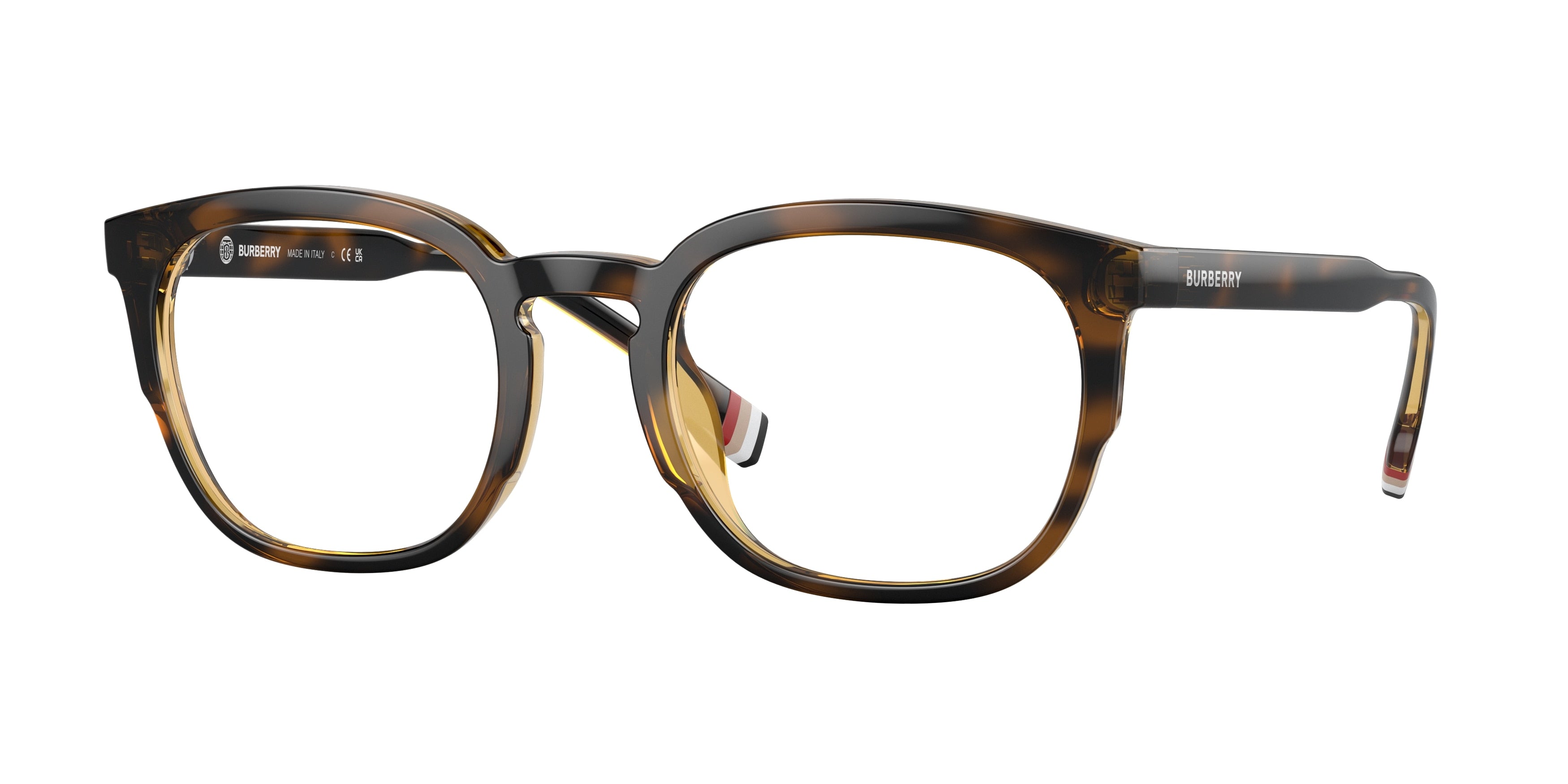 Burberry SAMUEL BE2370U Square Eyeglasses  3002-Dark Havana 53-150-22 - Color Map Brown