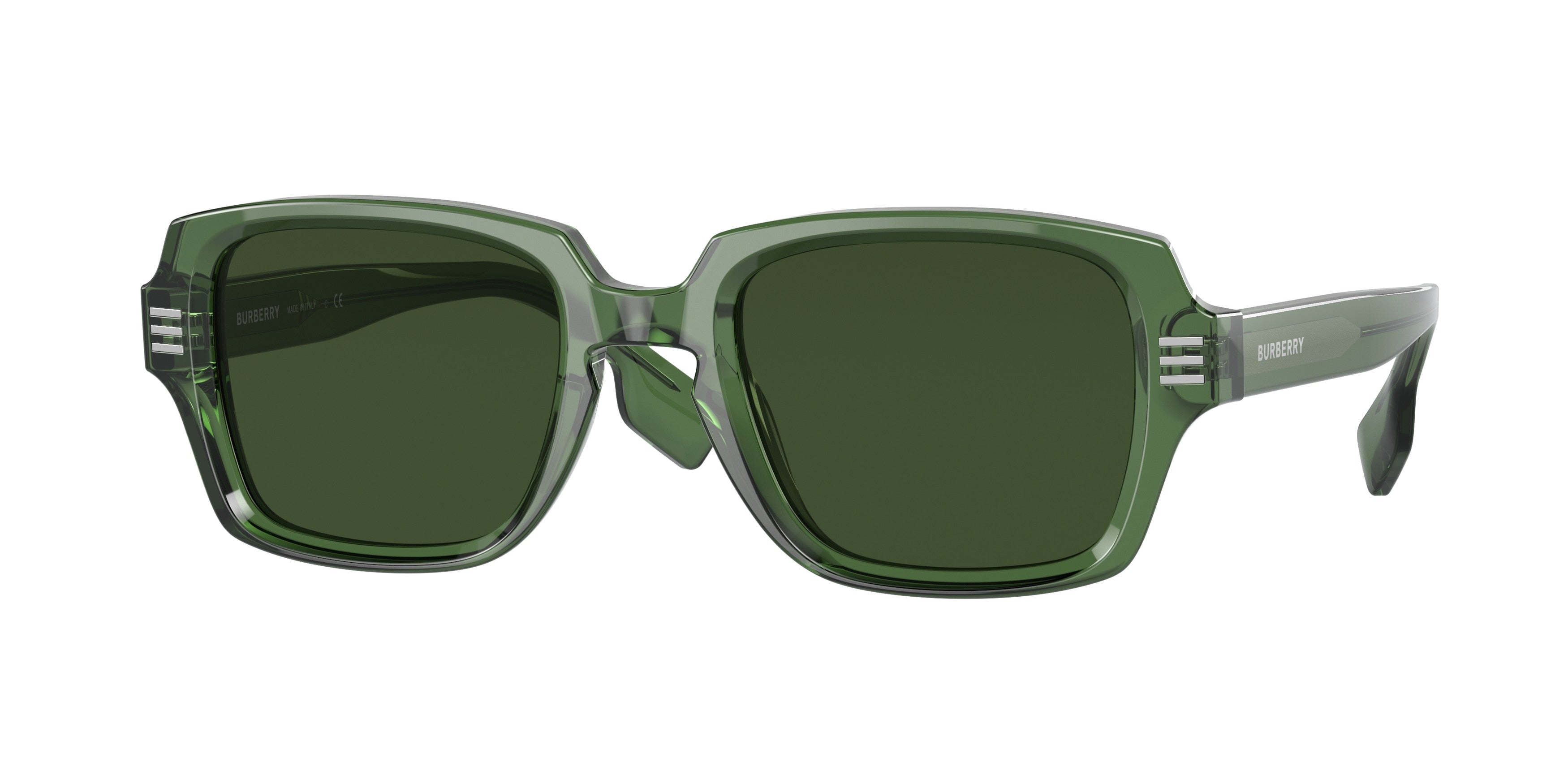 Burberry ELDON BE4349 Rectangle Sunglasses  394671-Green 50-145-22 - Color Map Green