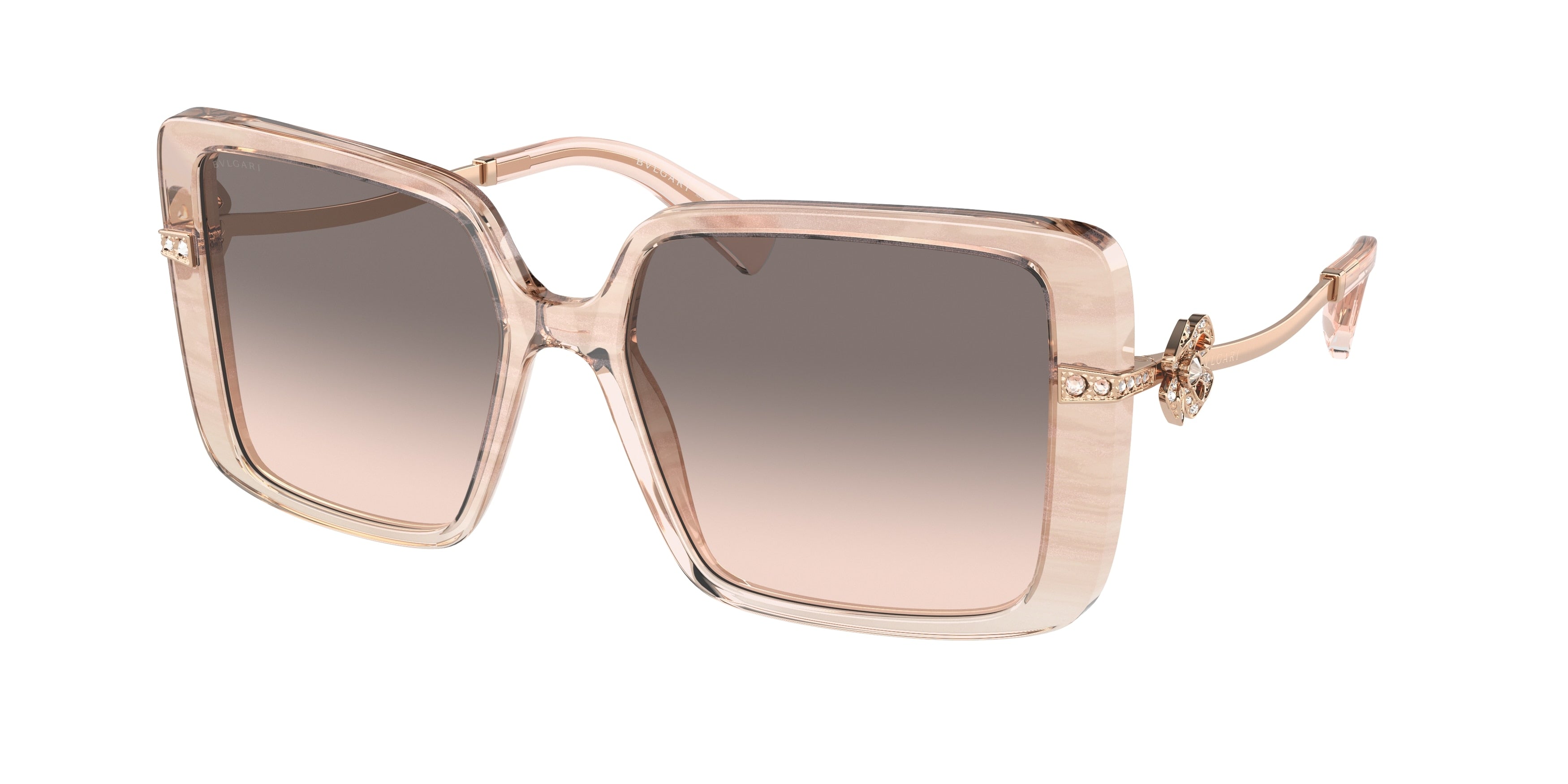 Bvlgari BV8243B Square Sunglasses  55123B-Opal Peach Striped Gradient 56-140-17 - Color Map Pink