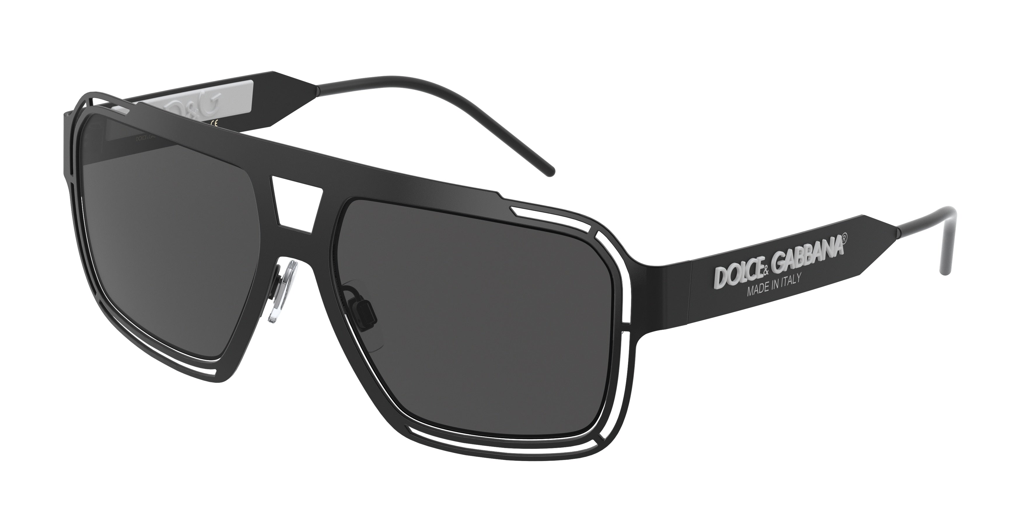 DOLCE & GABBANA DG2270 Square Sunglasses  327687-Matte Black 57-140-17 - Color Map Black