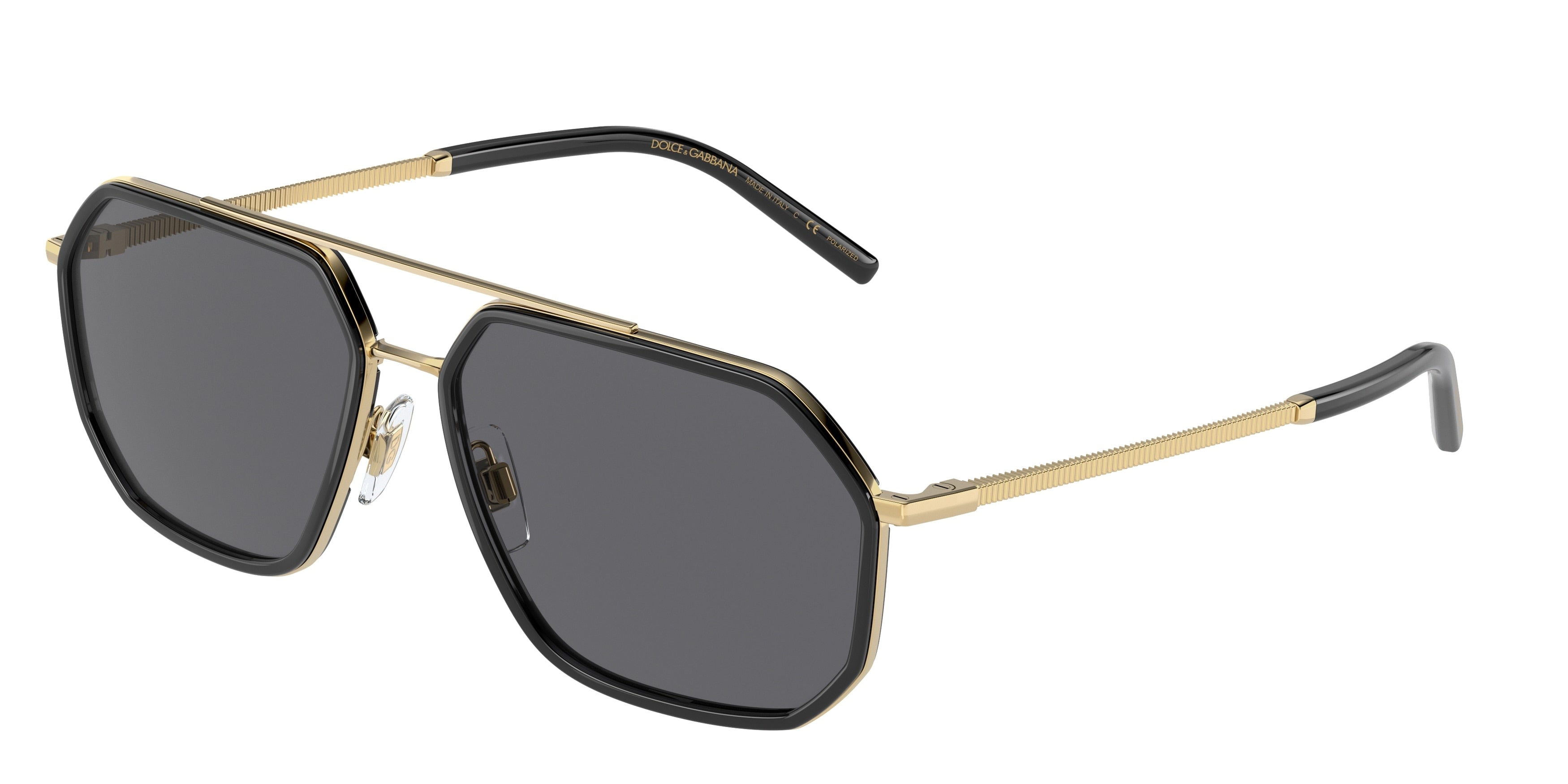 DOLCE & GABBANA DG2285 Pilot Sunglasses  02/81-Gold/Black 60-145-15 - Color Map Black