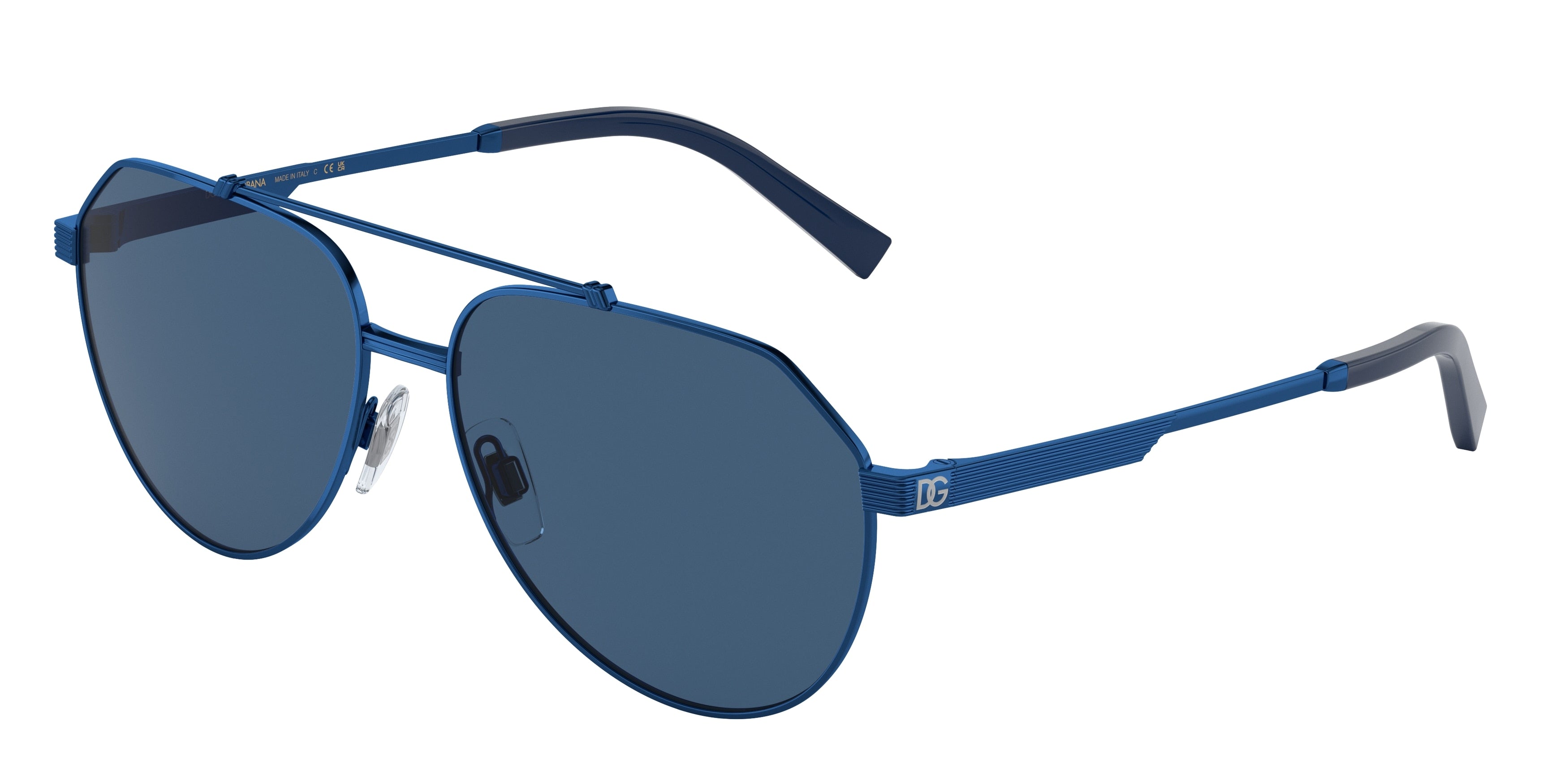 DOLCE & GABBANA DG2288 Pilot Sunglasses  132755-Blue 59-145-15 - Color Map Blue