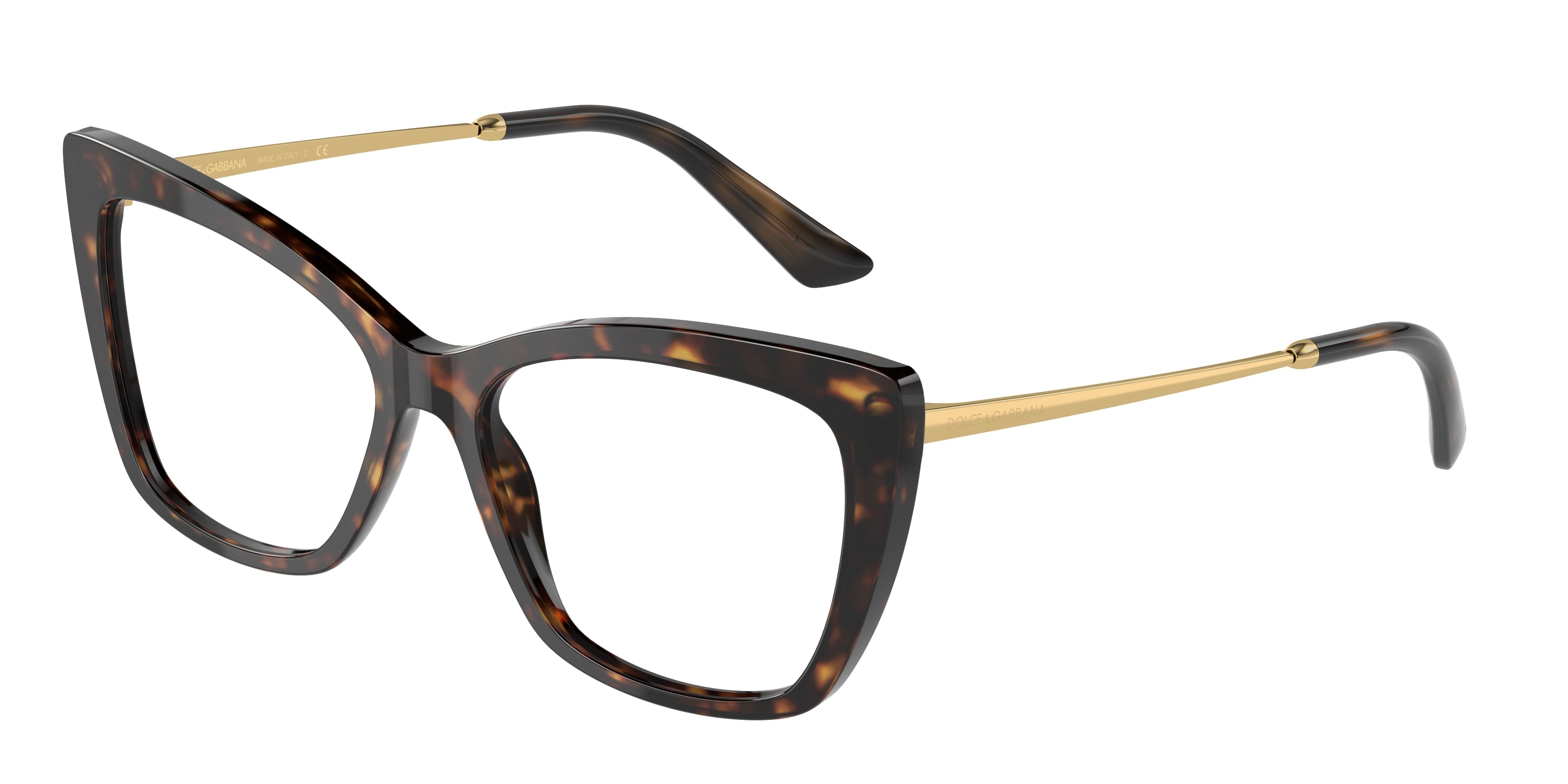 DOLCE & GABBANA DG3348 Cat Eye Eyeglasses  502-Havana 55-145-16 - Color Map Tortoise