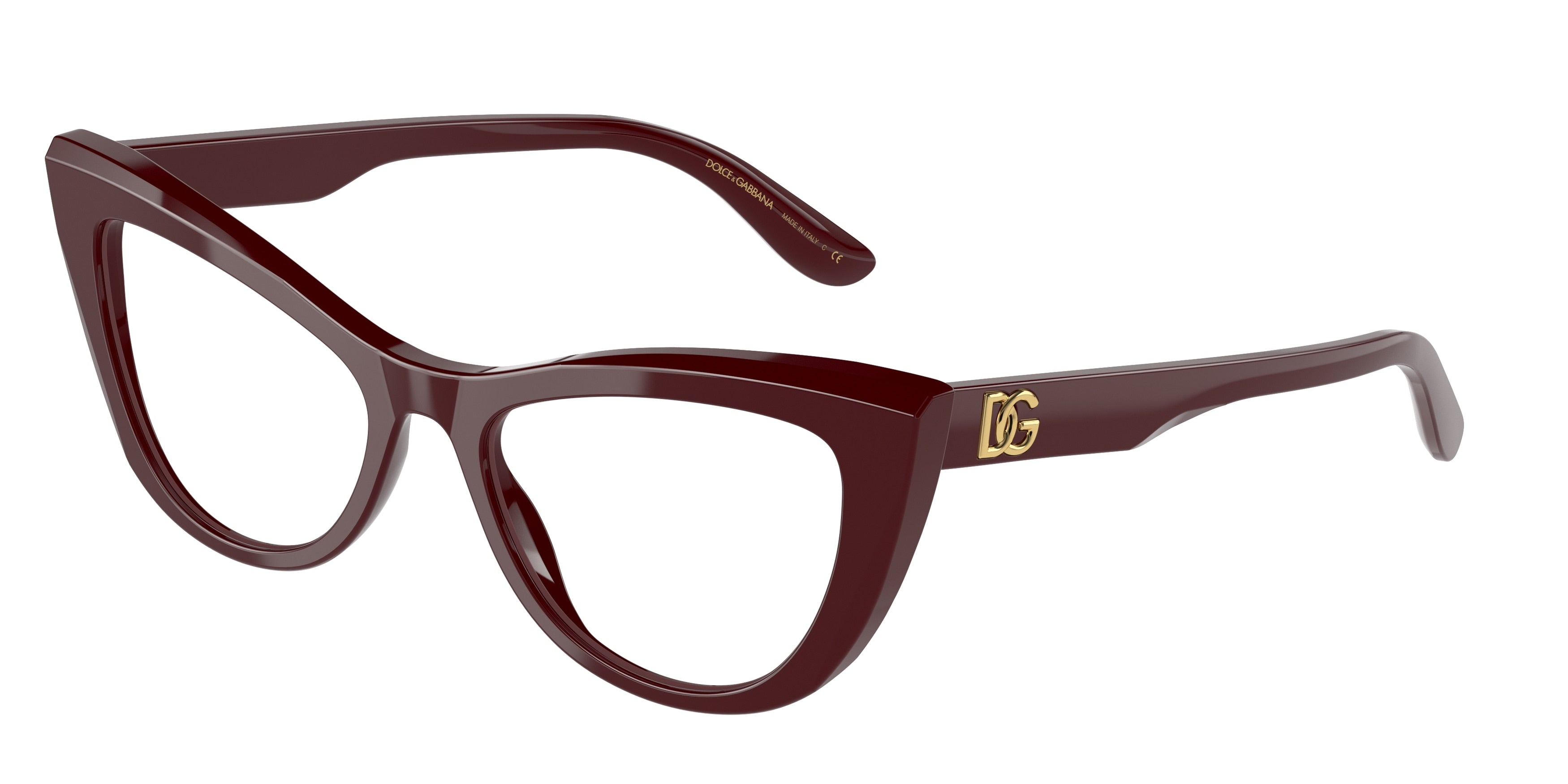 DOLCE & GABBANA DG3354 Cat Eye Eyeglasses  3091-Bordeaux 54-145-18 - Color Map Red