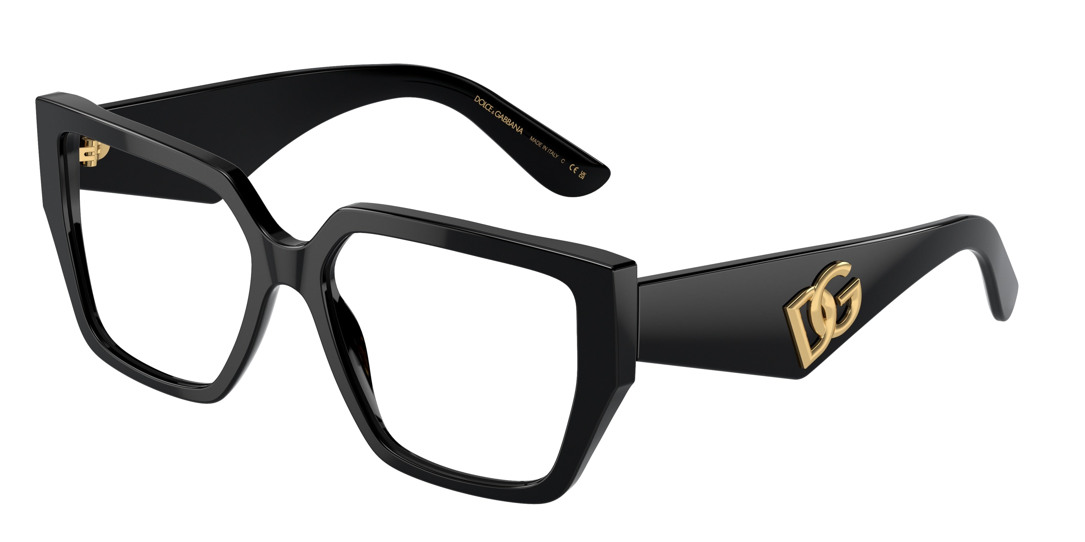 DOLCE & GABBANA DG3373 Square Eyeglasses  501-Black 55-145-16 - Color Map Black