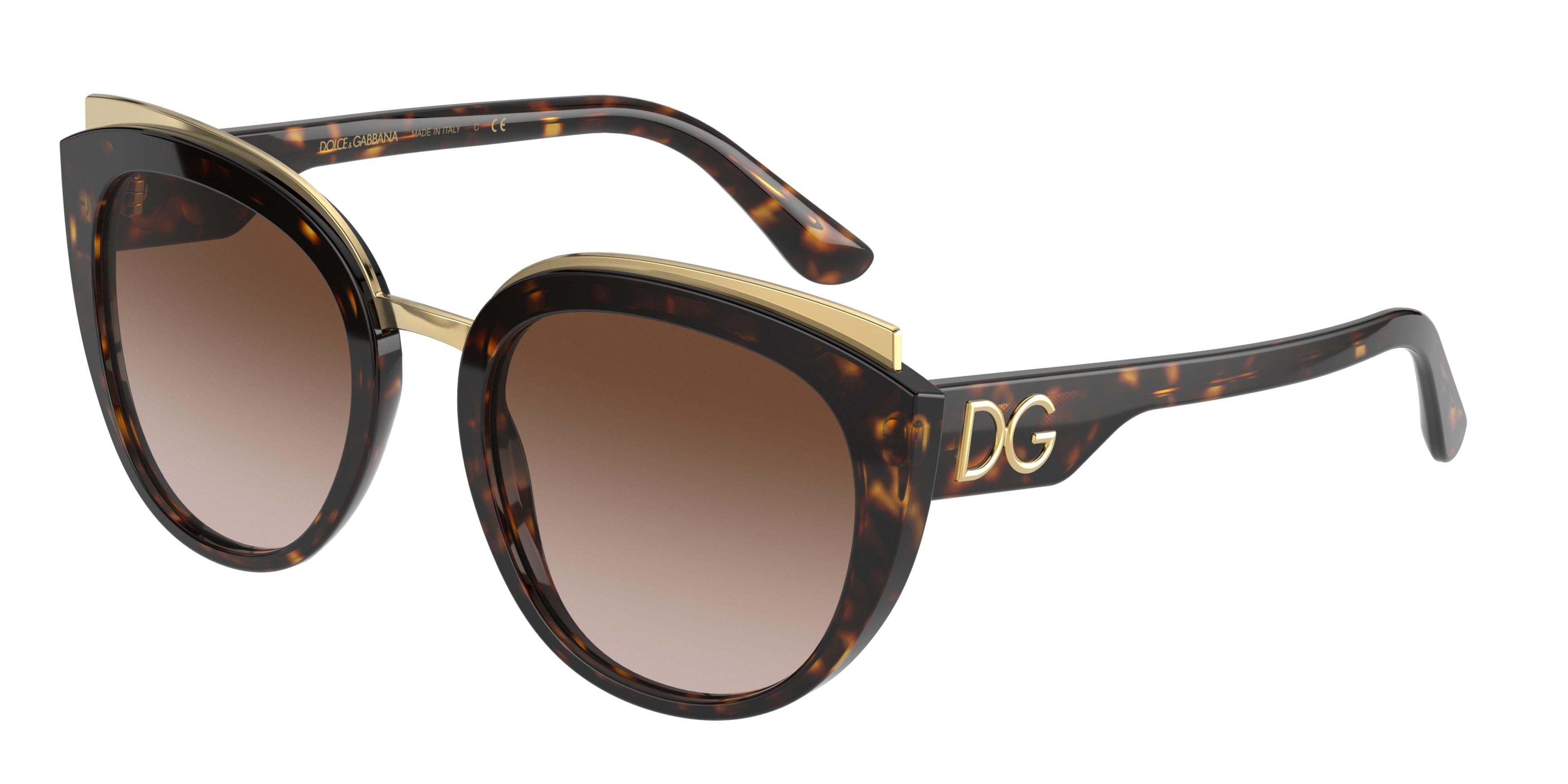 DOLCE & GABBANA DG4383 Butterfly Sunglasses  502/13-Havana 54-145-21 - Color Map Tortoise