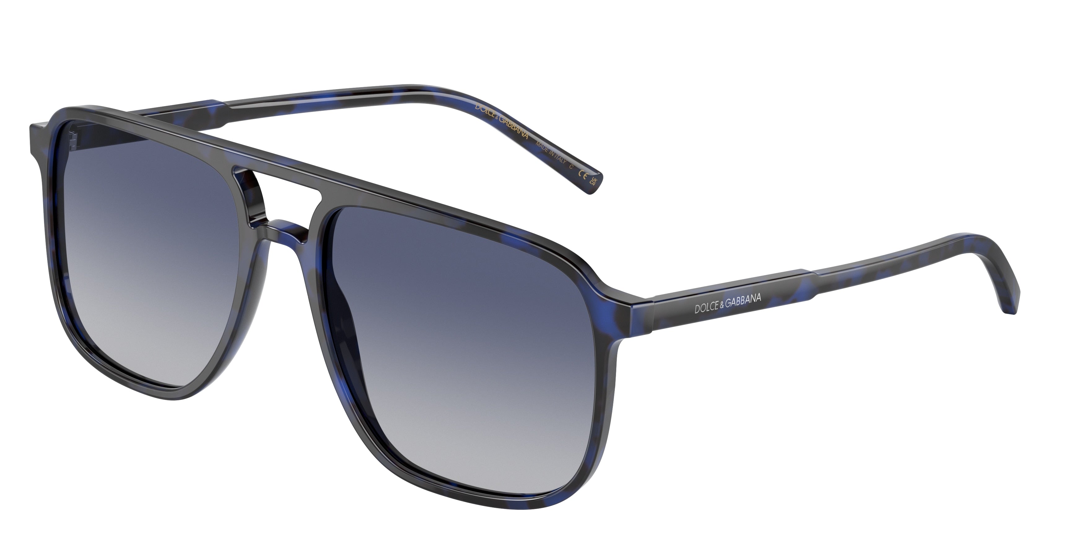 DOLCE & GABBANA DG4423 Pilot Sunglasses  33924L-Blue Havana 58-145-18 - Color Map Blue