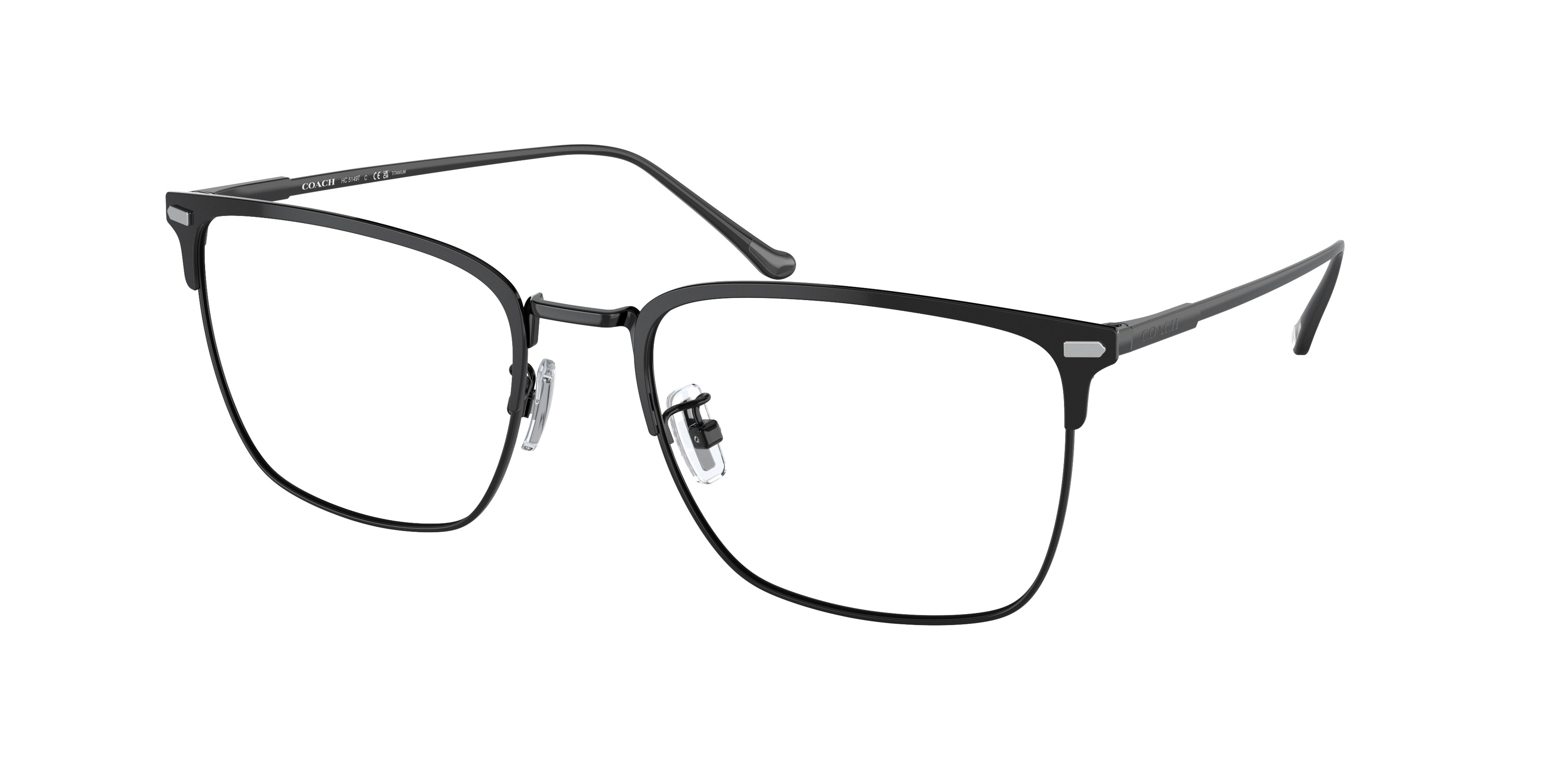 Coach HC5149T Square Eyeglasses  9003-Black / Black 56-145-19 - Color Map Black