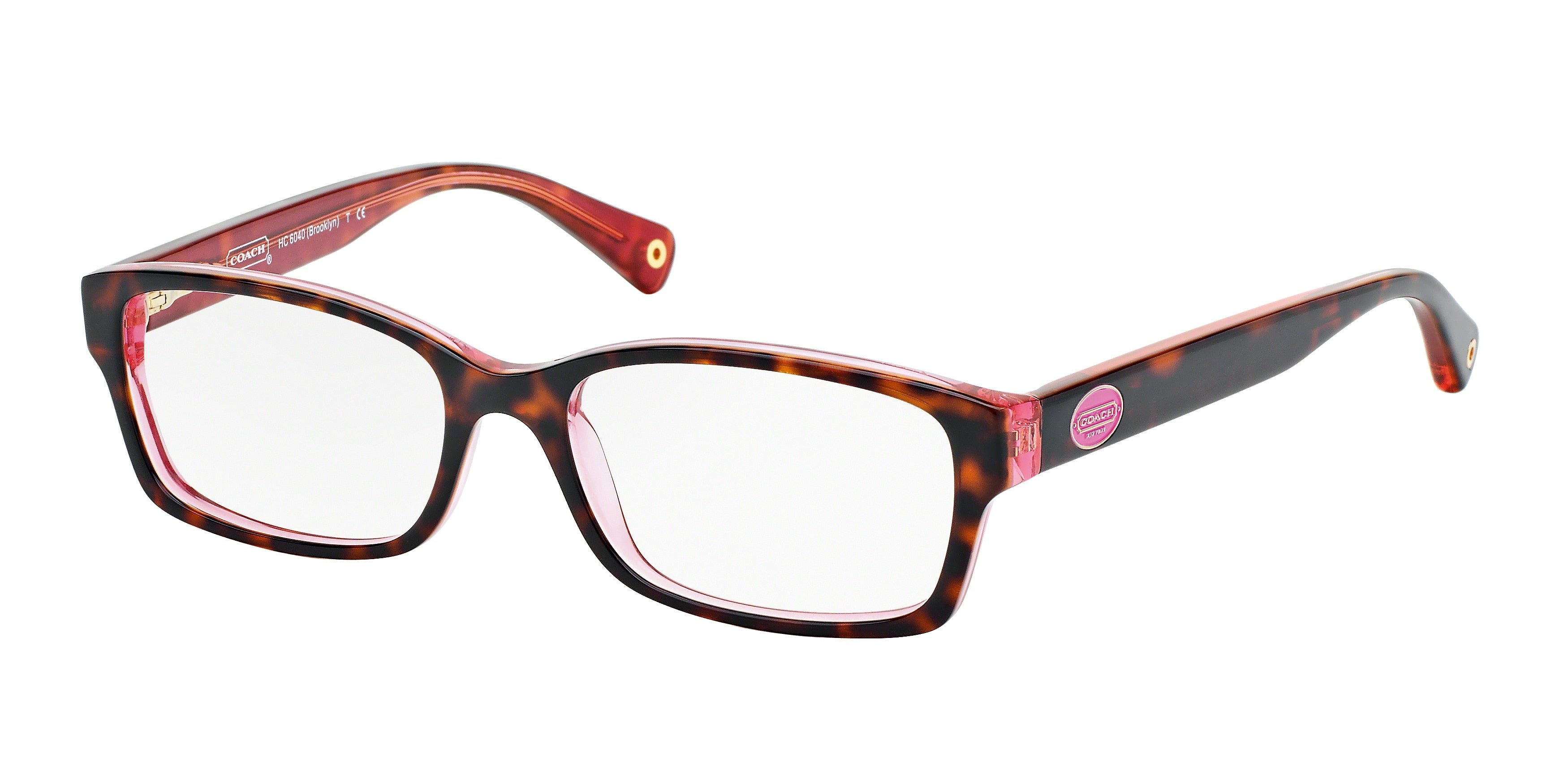 Coach BROOKLYN HC6040 Rectangle Eyeglasses  5115-Pink Tortoise 52-135-16 - Color Map Tortoise