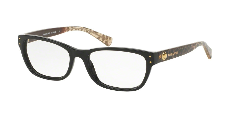 Coach HC6082F Rectangle Eyeglasses  5353-BLACK/WILD BEAST 53-17-135 - Color Map black