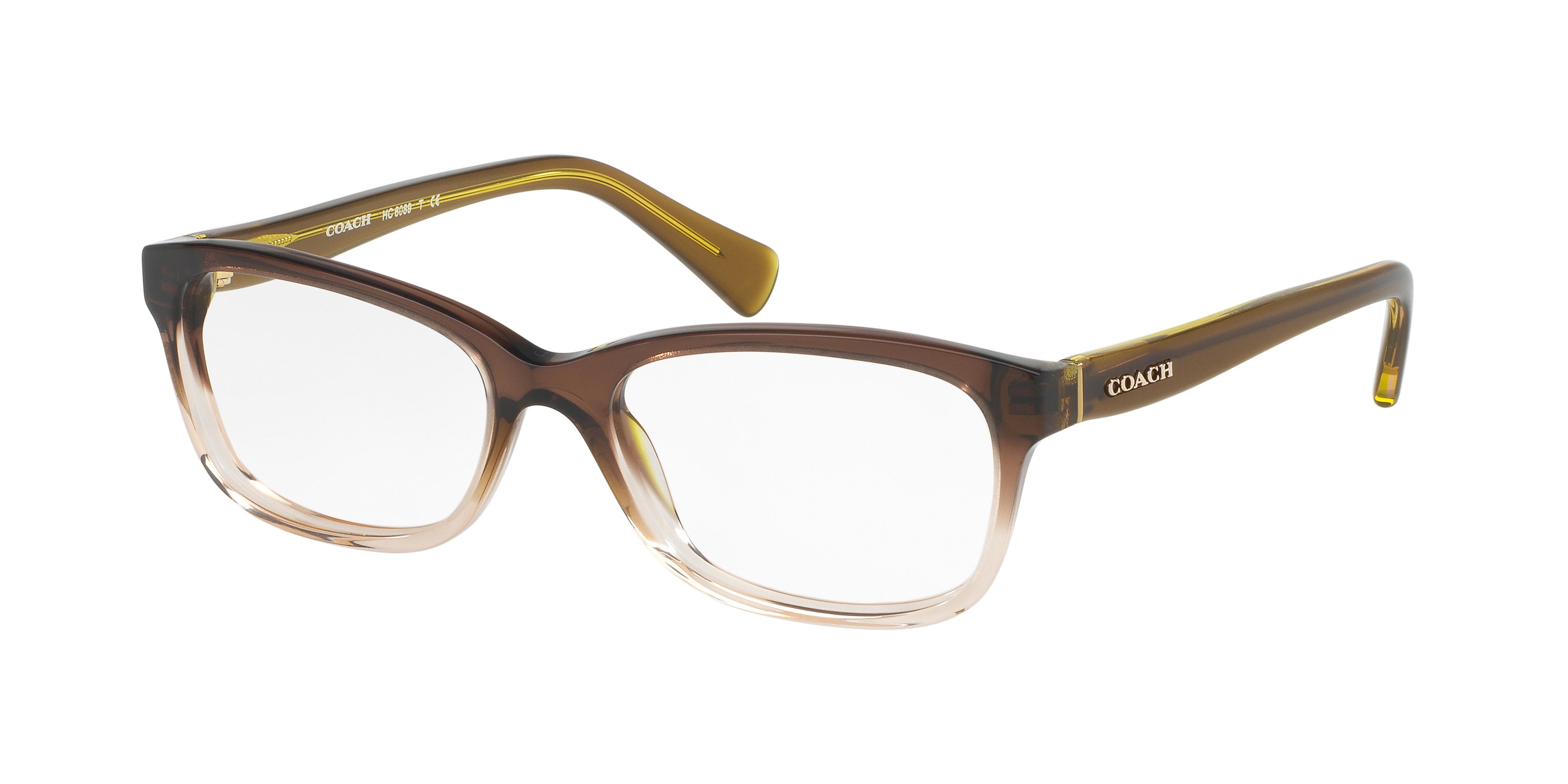 Coach HC6089 Rectangle Eyeglasses  5400-Transparent Olive Gradient 51-135-16 - Color Map Green