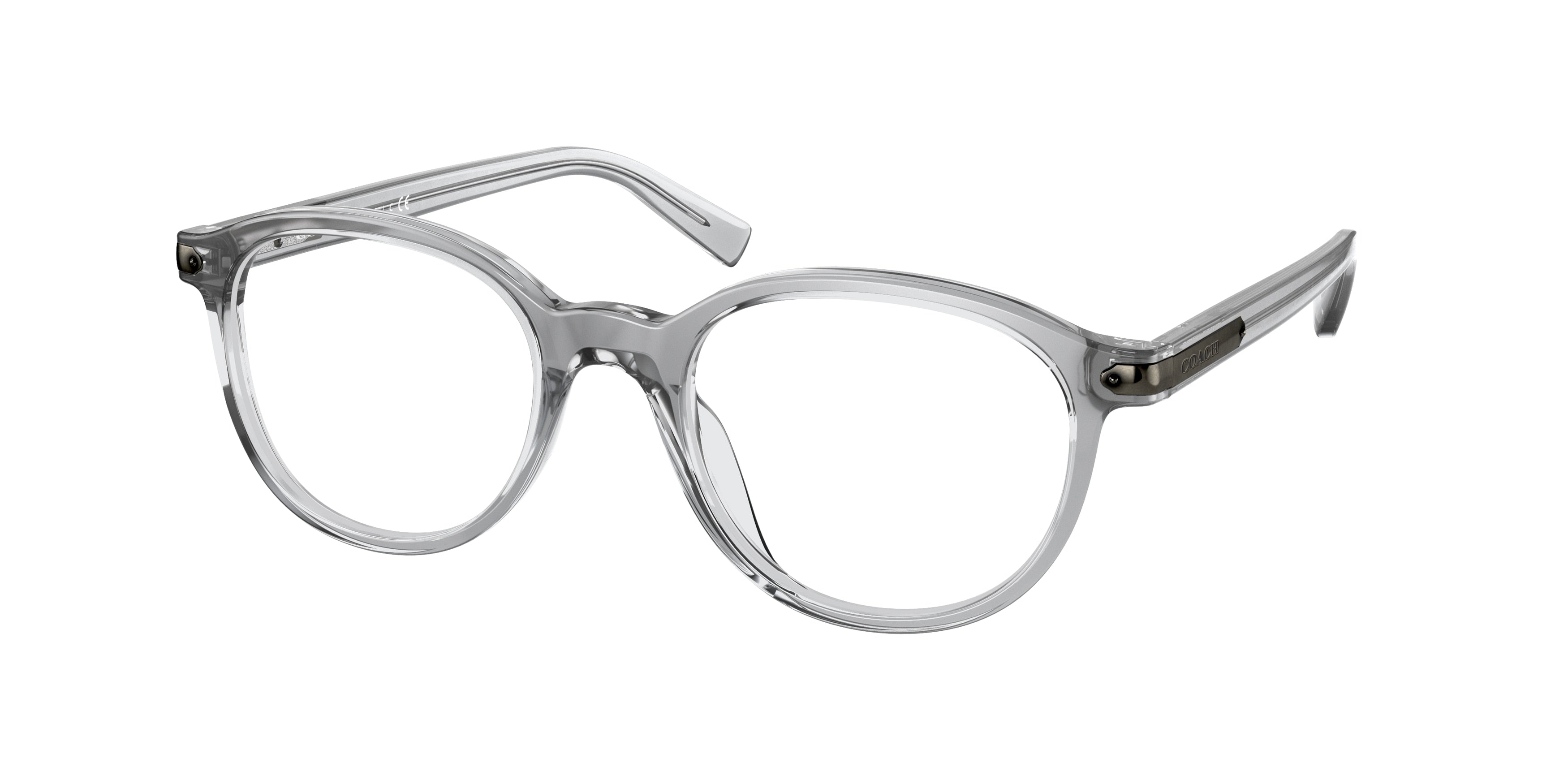 Coach C2103 HC6167U Round Eyeglasses  5176-Transparent Grey 51-145-20 - Color Map Grey