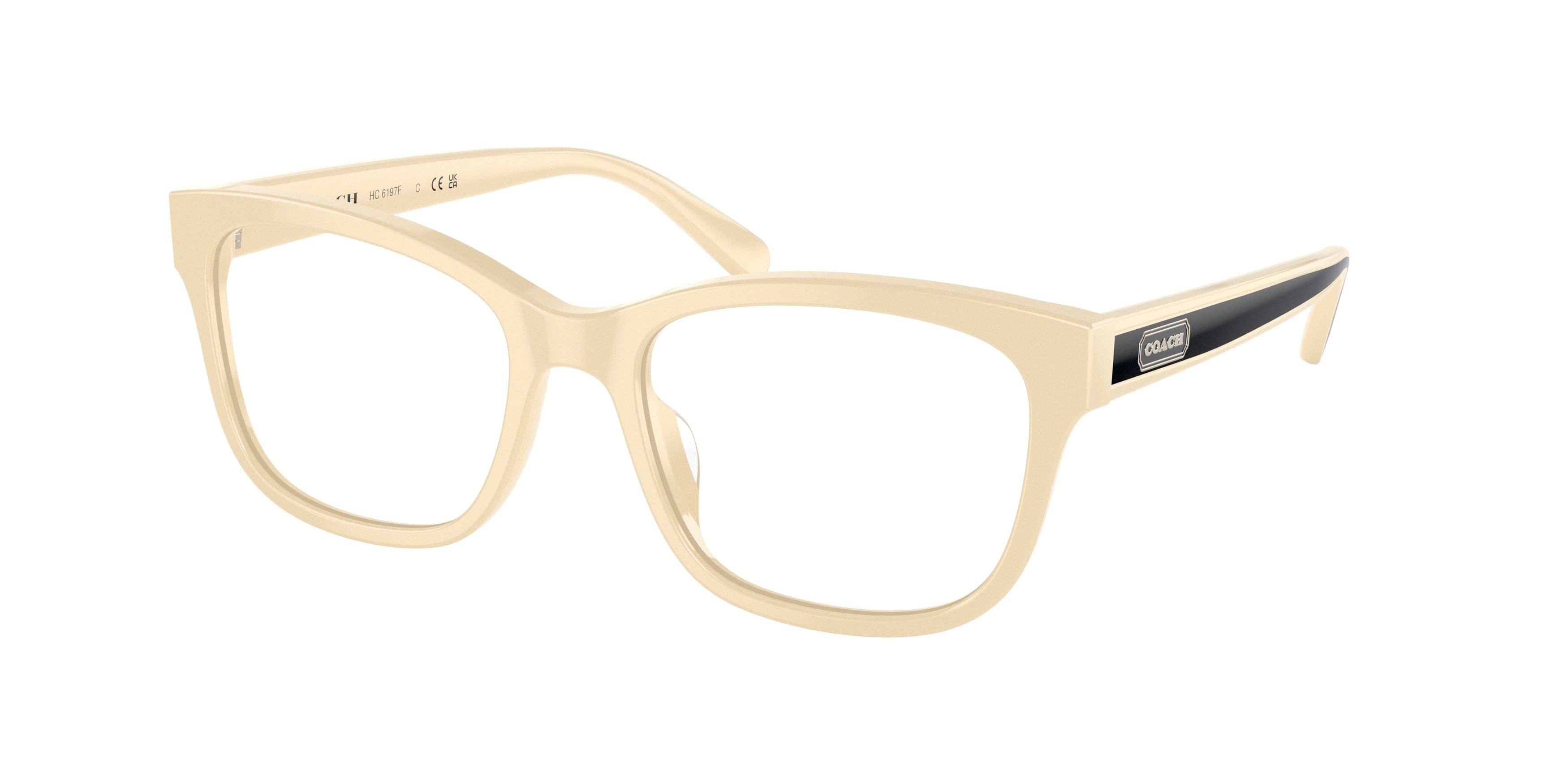 Coach HC6197F Square Eyeglasses  5683-Off White 55-145-17 - Color Map White