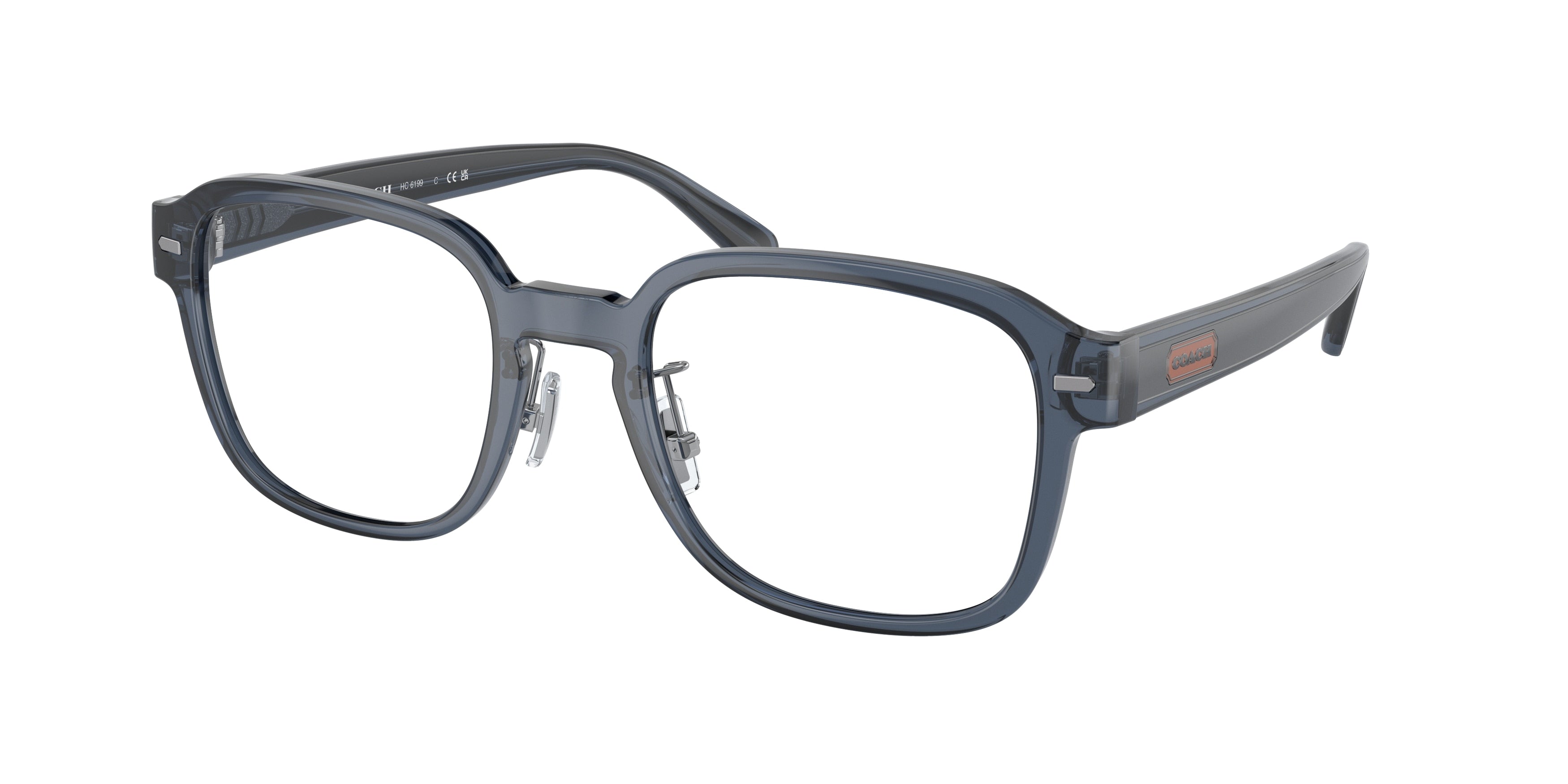 Coach HC6199 Square Eyeglasses  5707-Transparent Dark Navy 53-145-21 - Color Map Blue