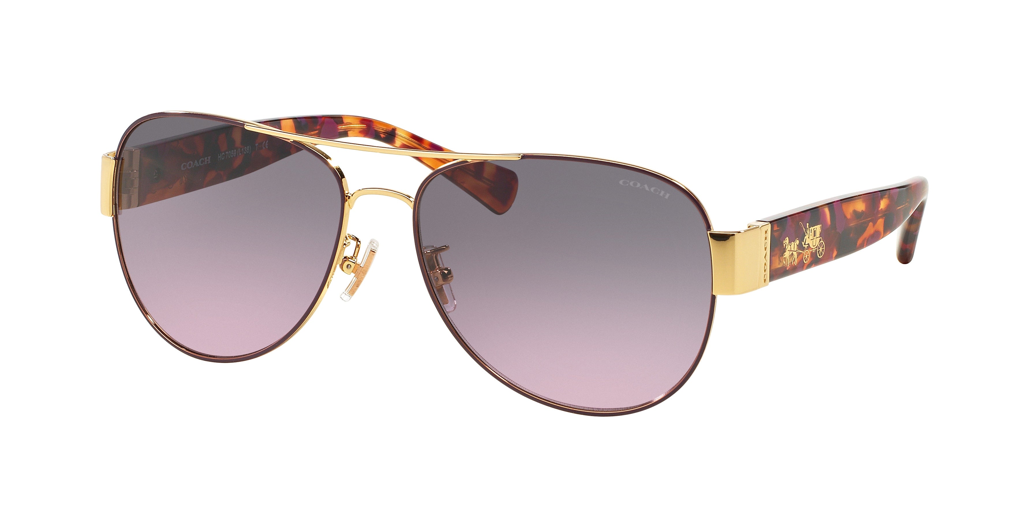 Coach aviator sunglasses store gold