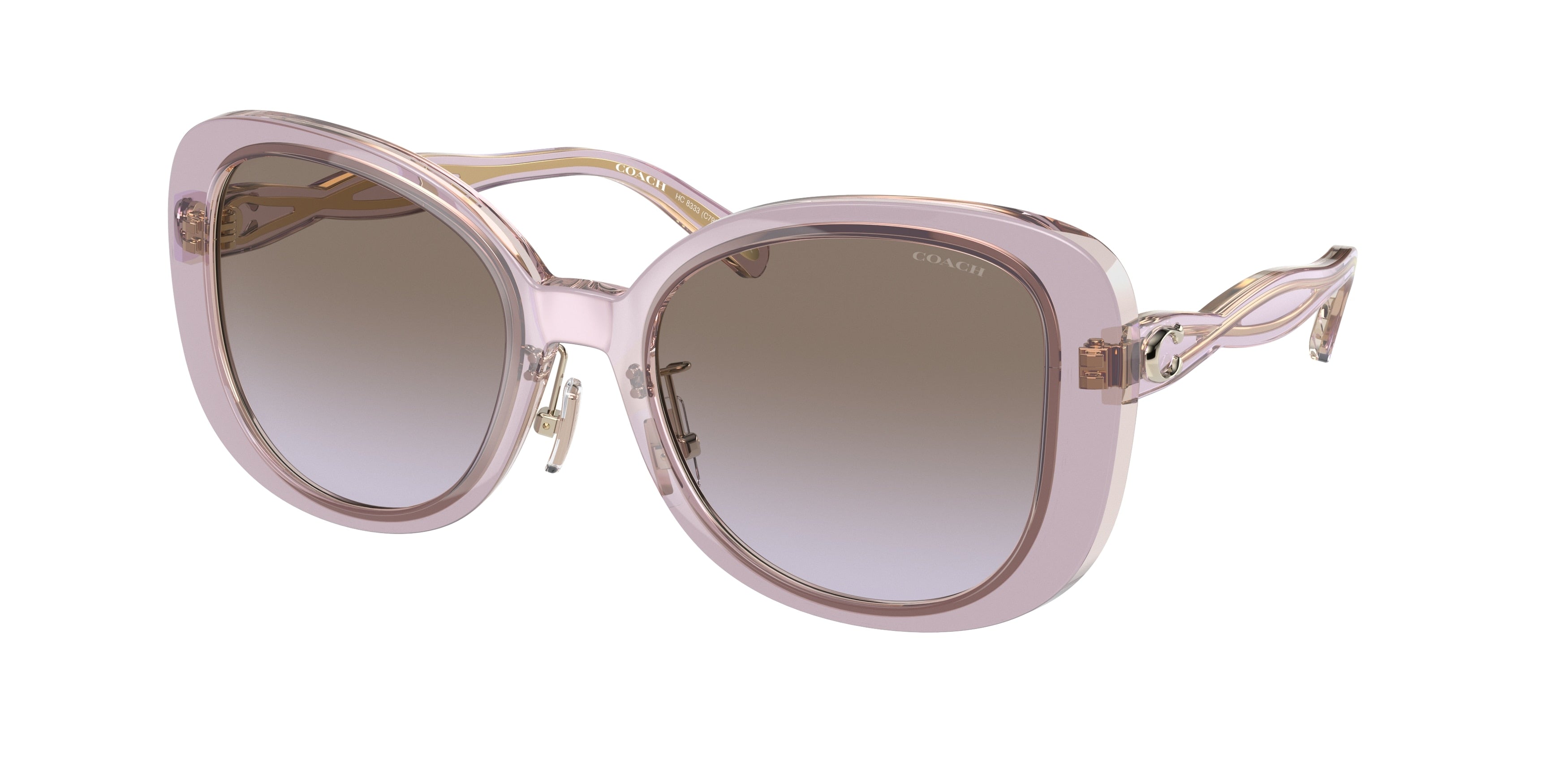 Coach C7995 HC8333 Square Sunglasses  56794Q-Transparent Lilac 53-140-20 - Color Map Violet