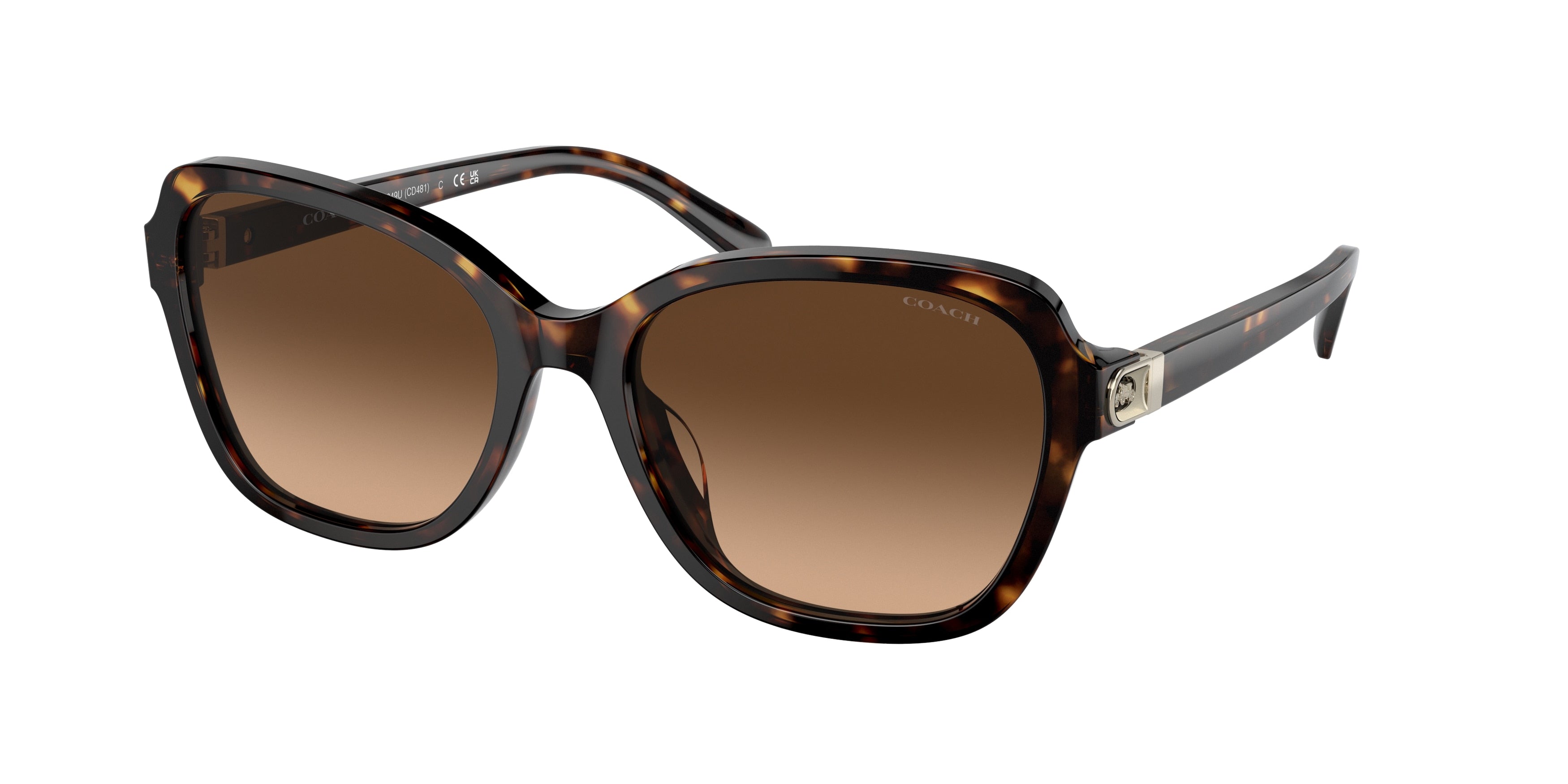 Coach CD482 HC8349U Irregular Sunglasses  512074-Dark Tortoise 56-140-18 - Color Map Tortoise