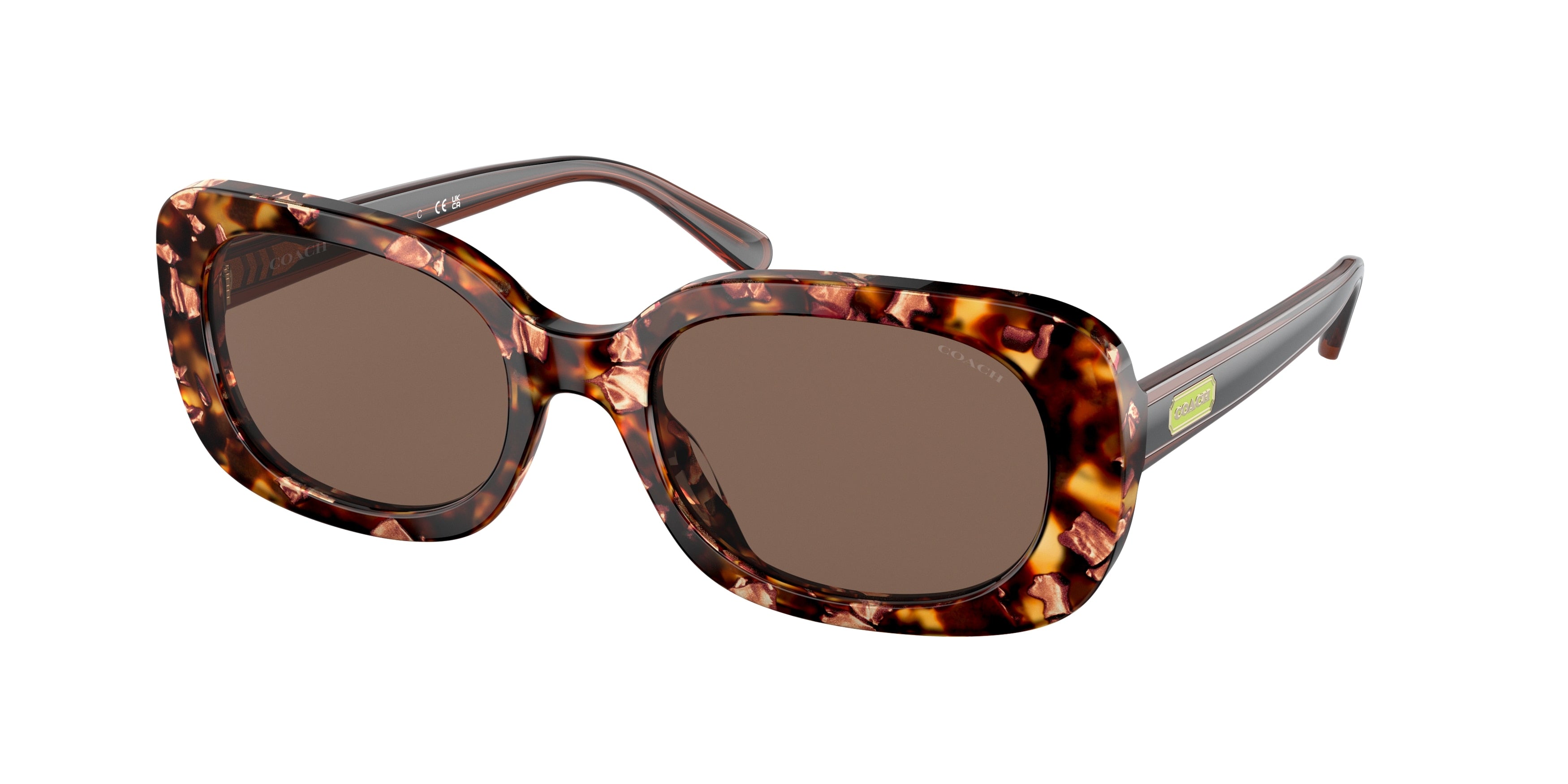 Coach CD471 HC8358U Oval Sunglasses  571173-Pearlescent Amber Tortoise 54-140-20 - Color Map Tortoise