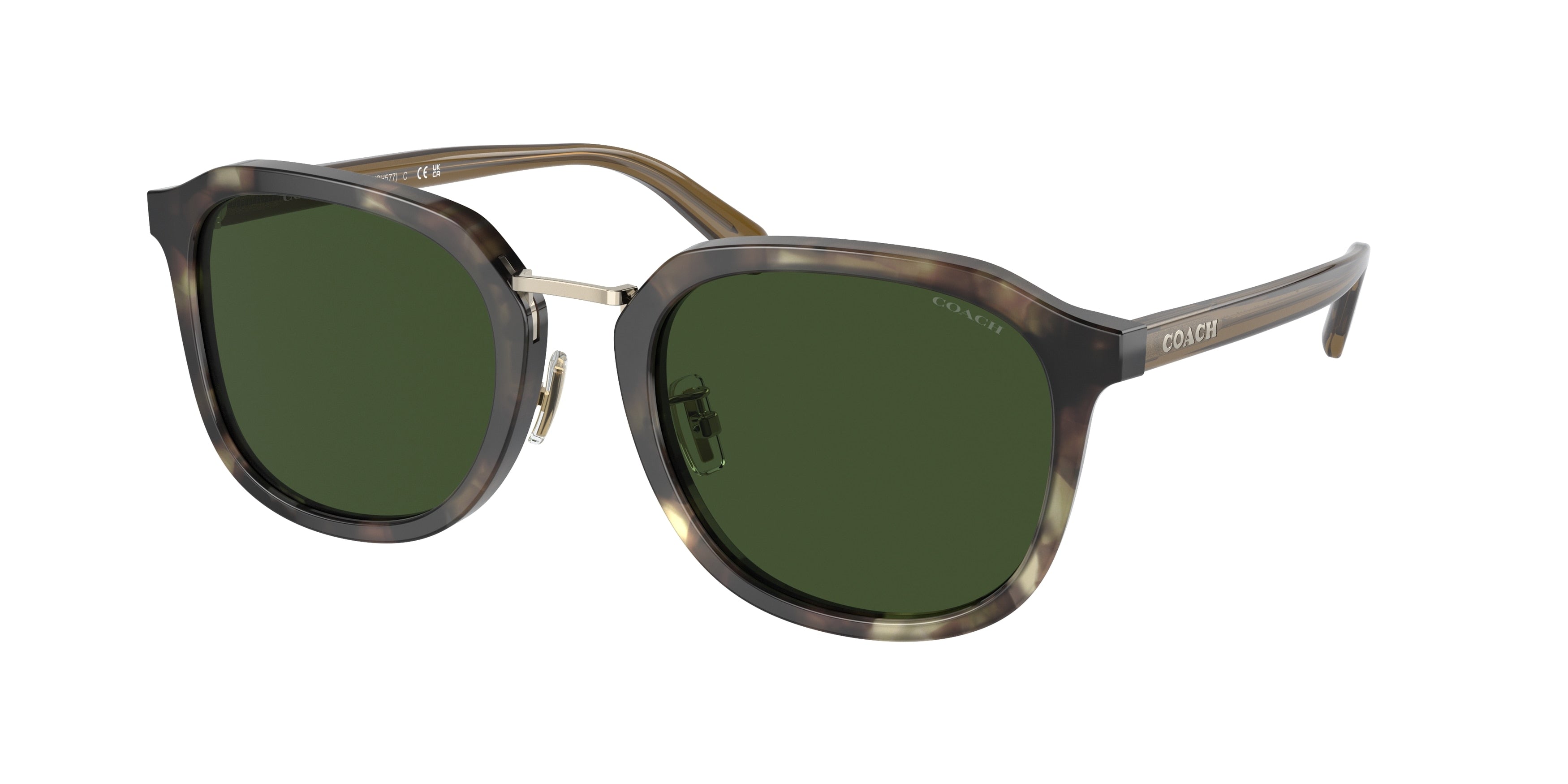 Coach CH577 HC8366 Irregular Sunglasses  575571-Sage Tortoise 54-145-22 - Color Map Tortoise