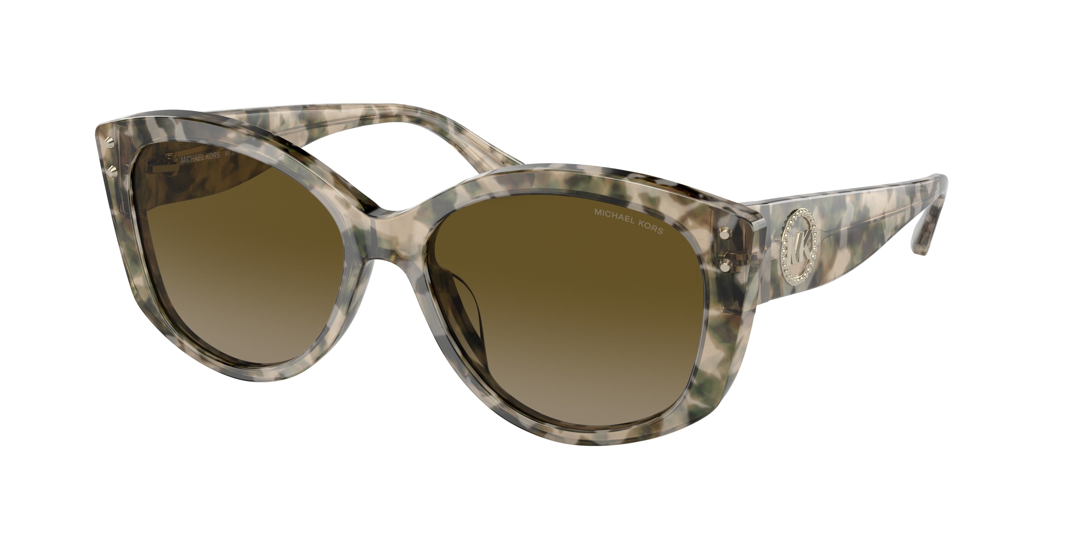 Michael Kors CHARLESTON MK2175U Irregular Sunglasses  392213-Olive Tortoise 54-140-16 - Color Map Green