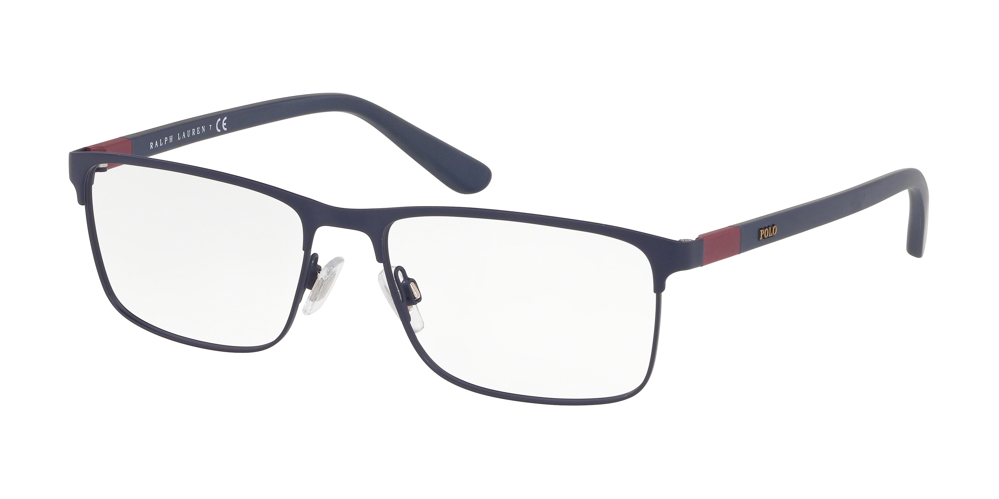 Polo PH1190 Rectangle Eyeglasses  9303-Matte Navy Blue 56-145-17 - Color Map Blue