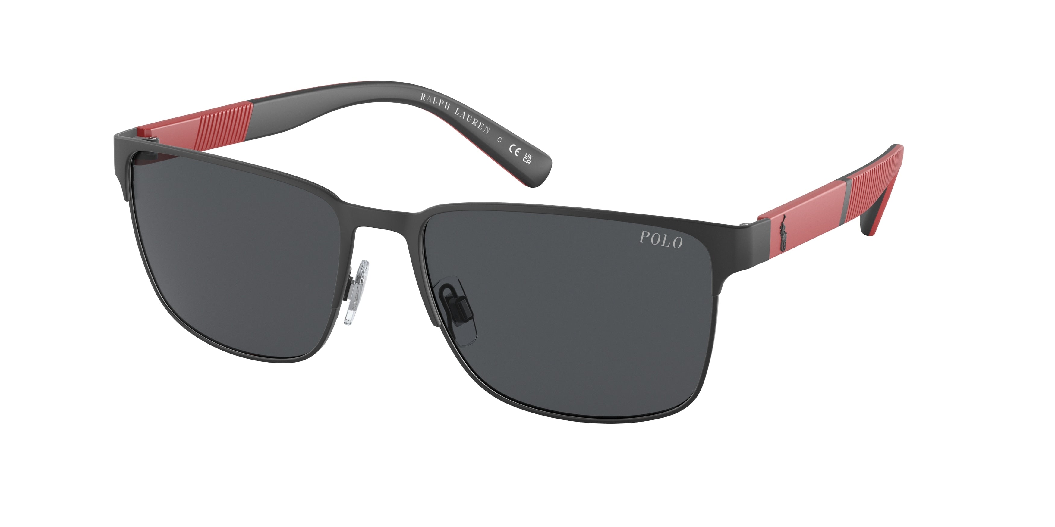 Polo PH3143 Rectangle Sunglasses  903887-Matte Black 57-145-17 - Color Map Black