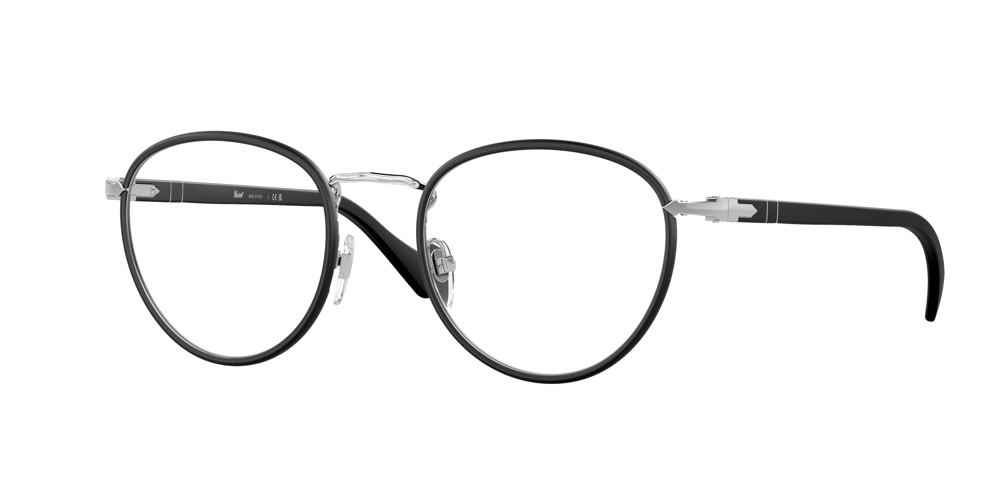 Persol PO2410VJ Phantos Eyeglasses  1119-Silver Black 48-140-20 - Color Map Silver