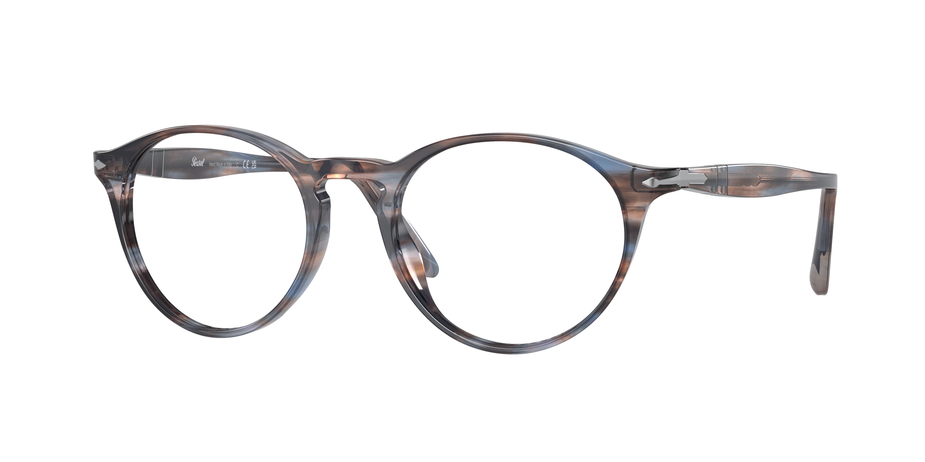 Persol PO3092V Phantos Eyeglasses  9068-Striped Blue 50-145-19 - Color Map Blue