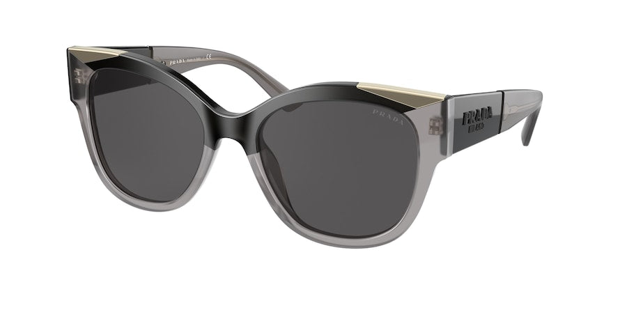 Prada PR02WSF Pillow Sunglasses  03M5S0-BLACK/OPAL GREY 56-19-140 - Color Map grey