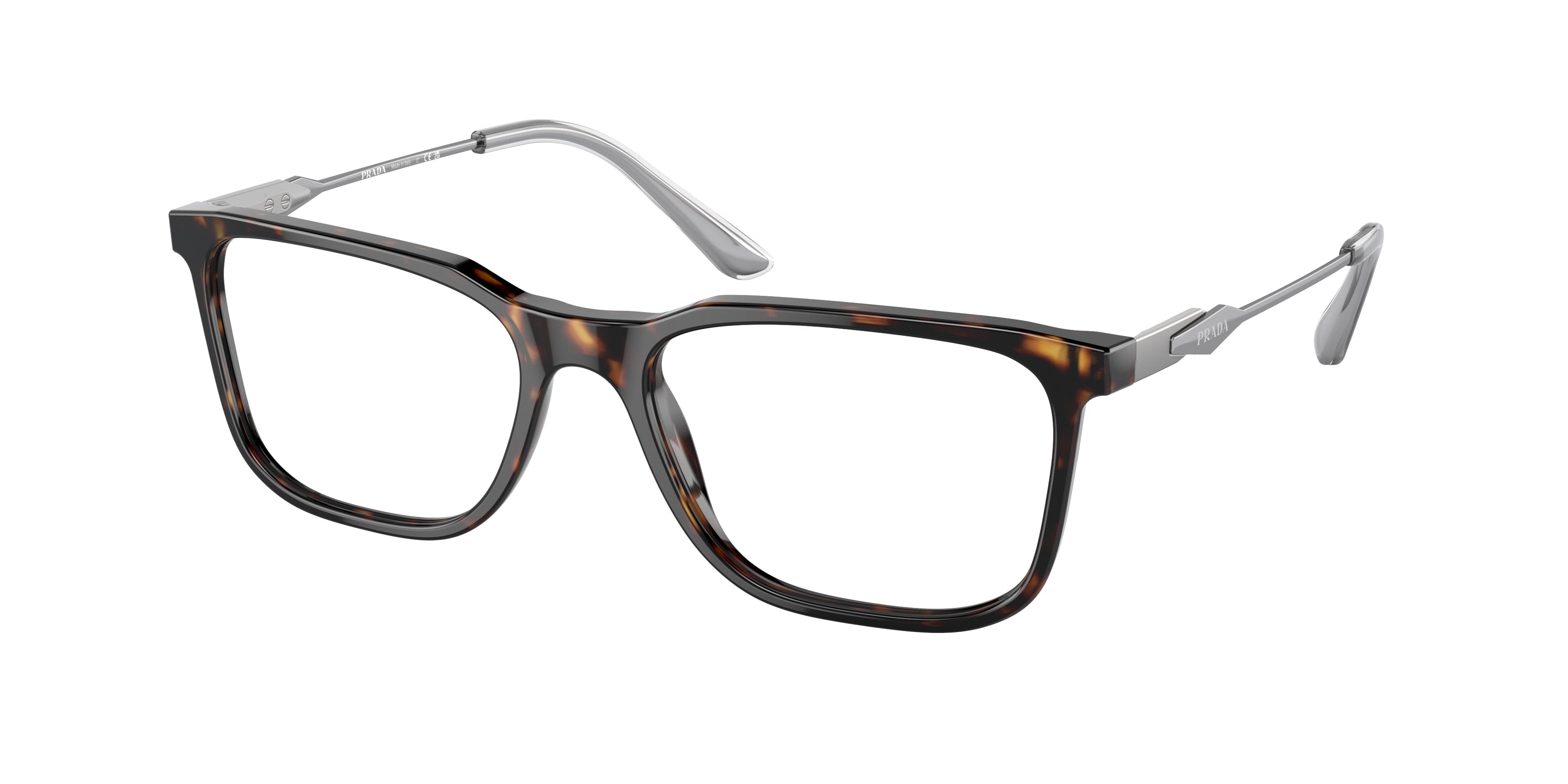 Prada PR05ZV Rectangle Eyeglasses  2AU1O1-Tortoise 55-140-18 - Color Map Tortoise