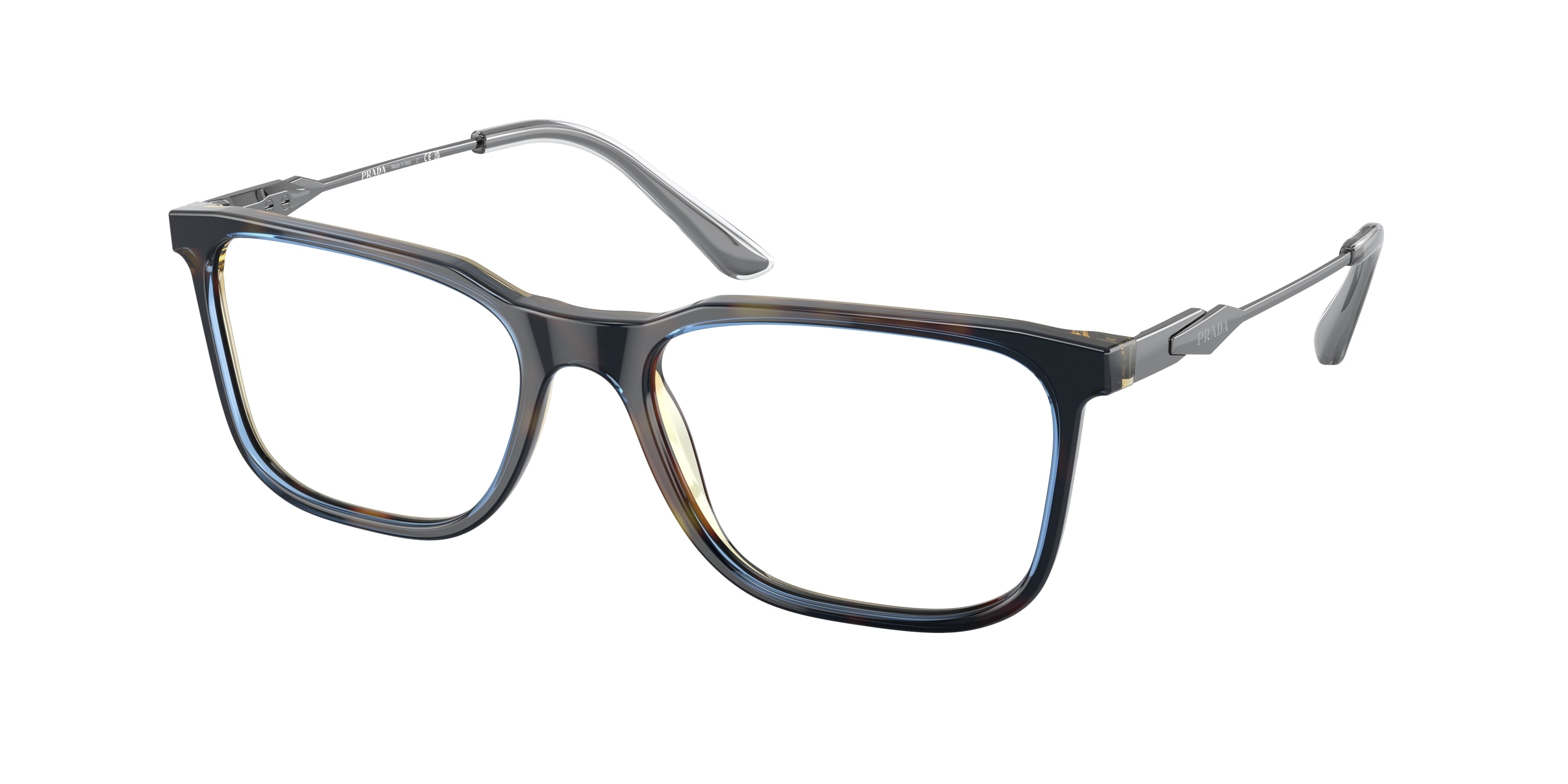 Prada PR05ZV Rectangle Eyeglasses  ZXH1O1-Denim Tortoise 55-140-18 - Color Map Tortoise