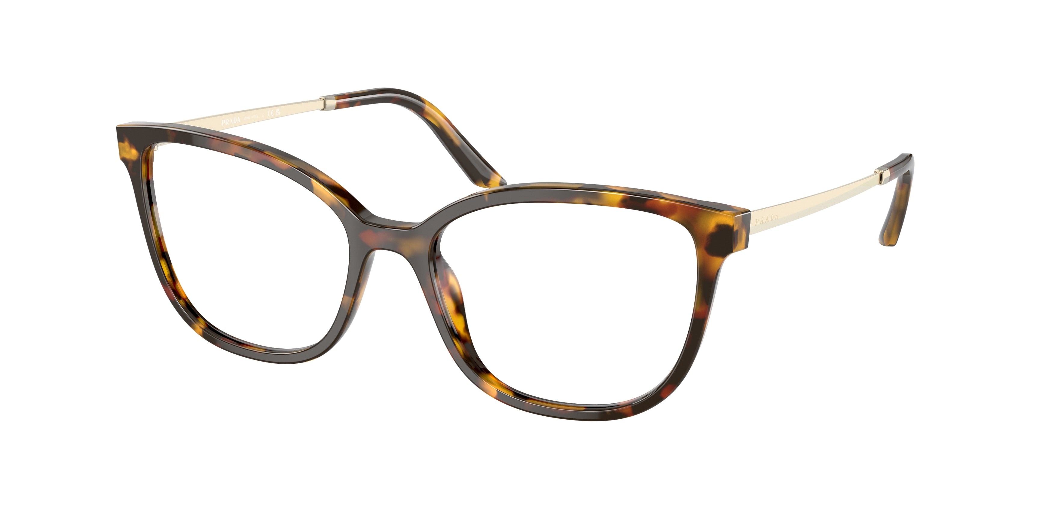 Prada PR07WV Cat Eye Eyeglasses  VAU1O1-Honey Tortoise 54-140-17 - Color Map Tortoise