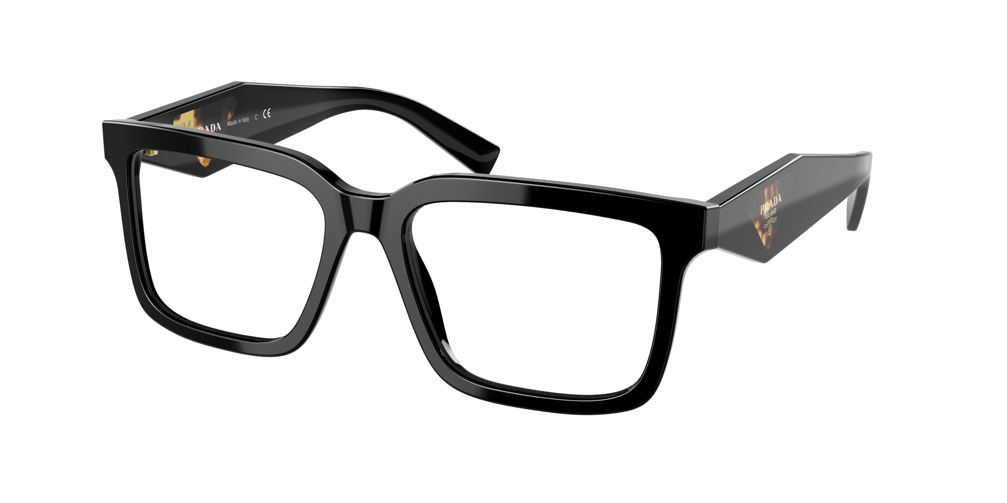 Prada PR10YV Pillow Eyeglasses  1AB1O1-Black 54-140-17 - Color Map Black