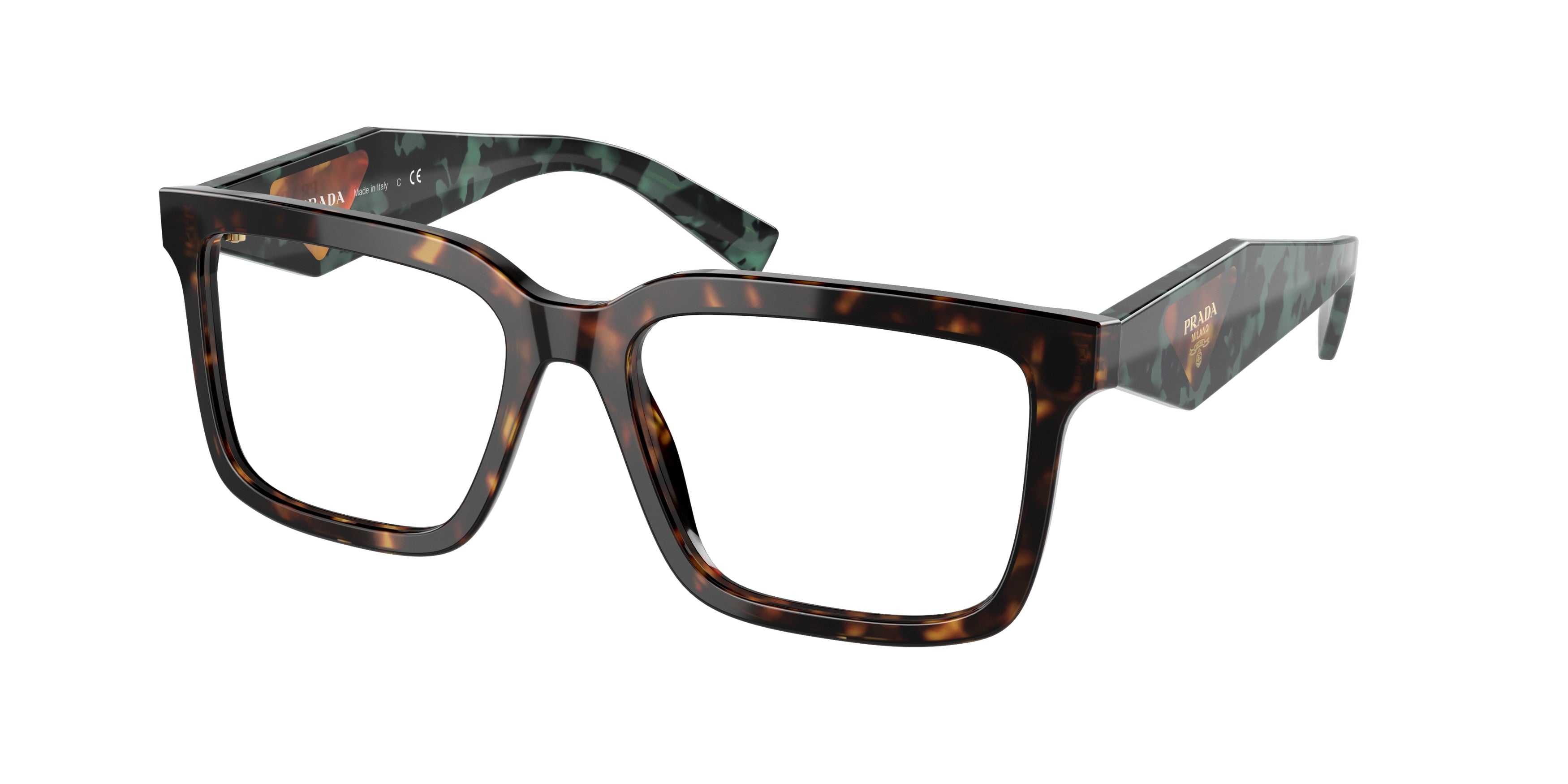 Prada PR10YV Pillow Eyeglasses  2AU1O1-Tortoise 54-140-17 - Color Map Tortoise