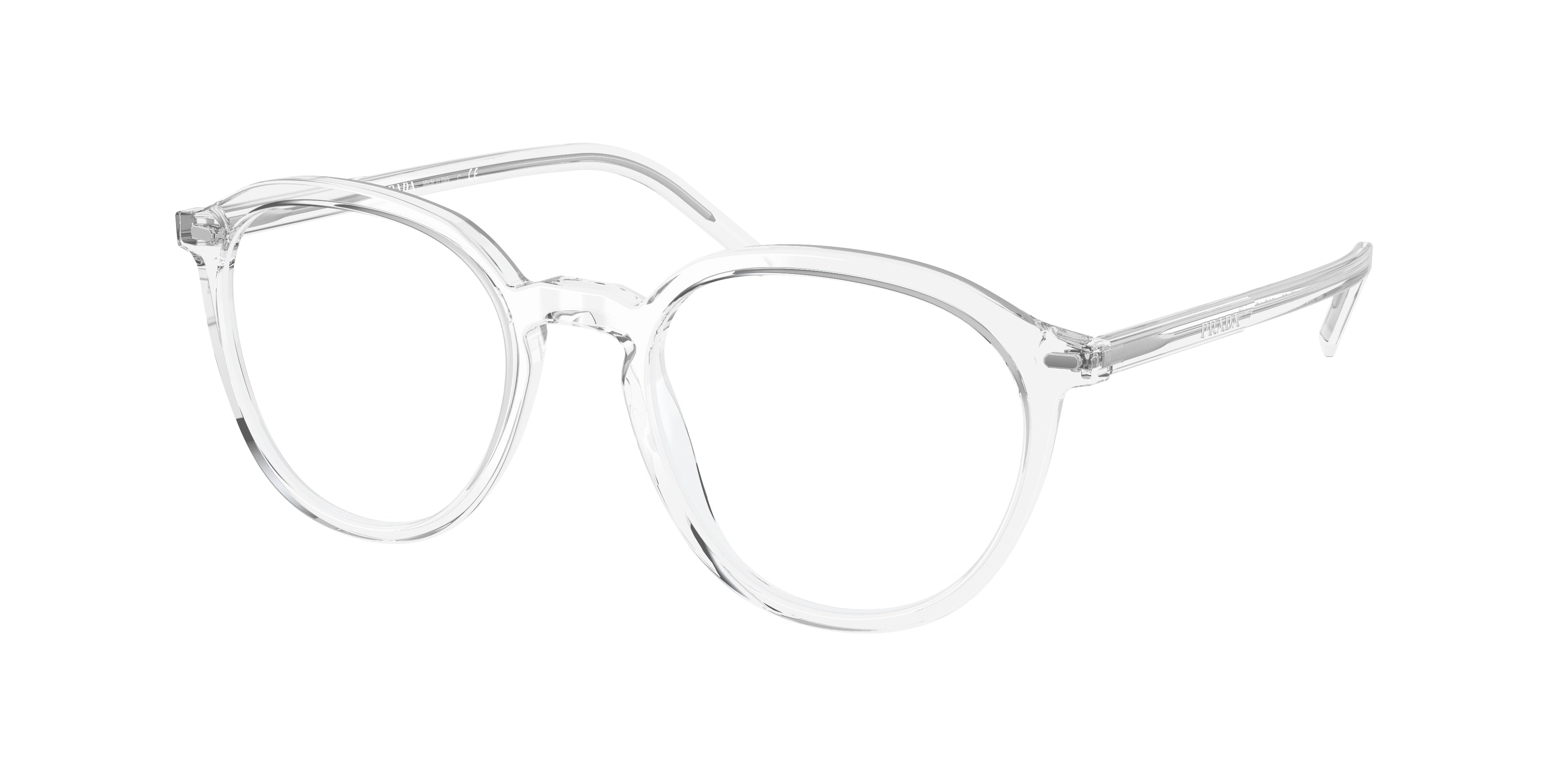 Prada PR12YVF Phantos Eyeglasses  2AZ1O1-Crystal 52-145-19 - Color Map White