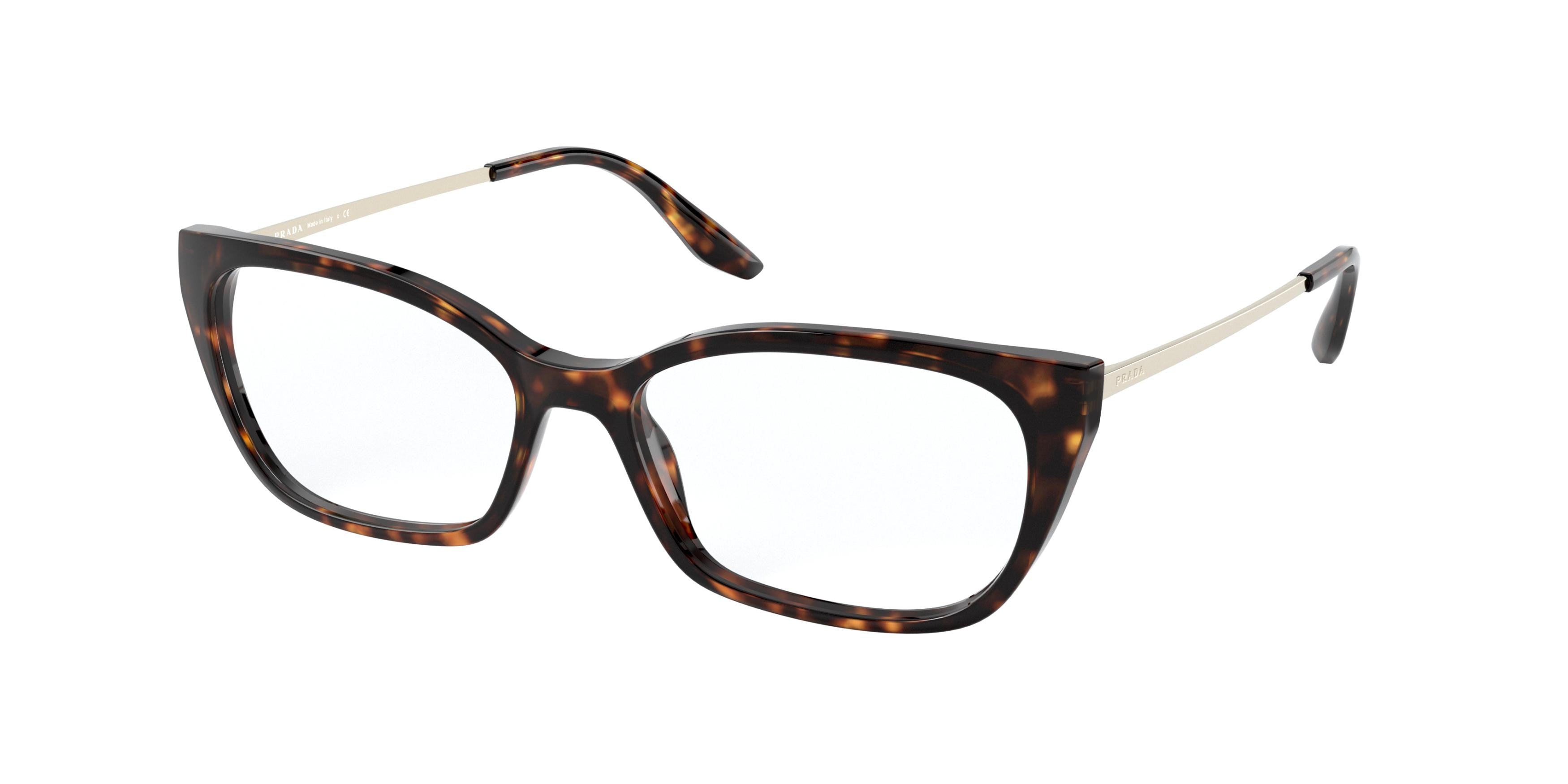 Prada PR14XV Cat Eye Eyeglasses  2AU1O1-Havana 54-140-16 - Color Map Tortoise