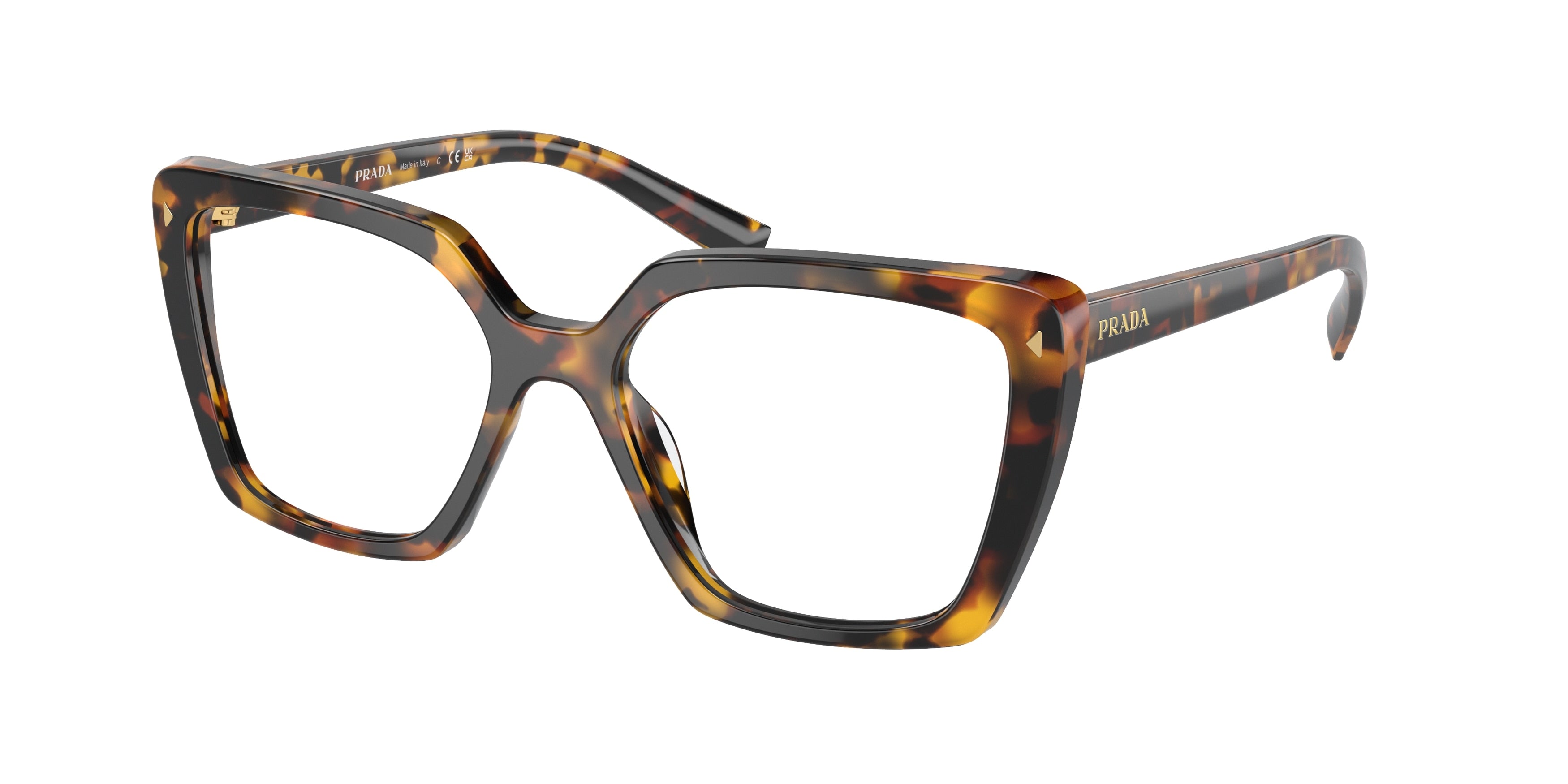 Prada PR16ZVF Square Eyeglasses  VAU1O1-Havana 55-145-16 - Color Map Tortoise