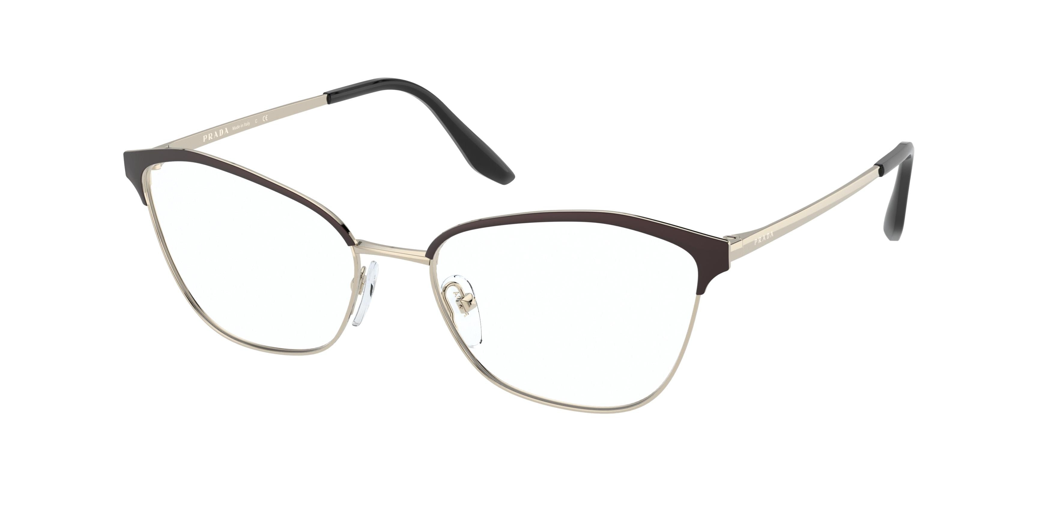 Prada PR62XV Cat Eye Eyeglasses  AAV1O1-Black/Light Gold 54-145-17 - Color Map Black