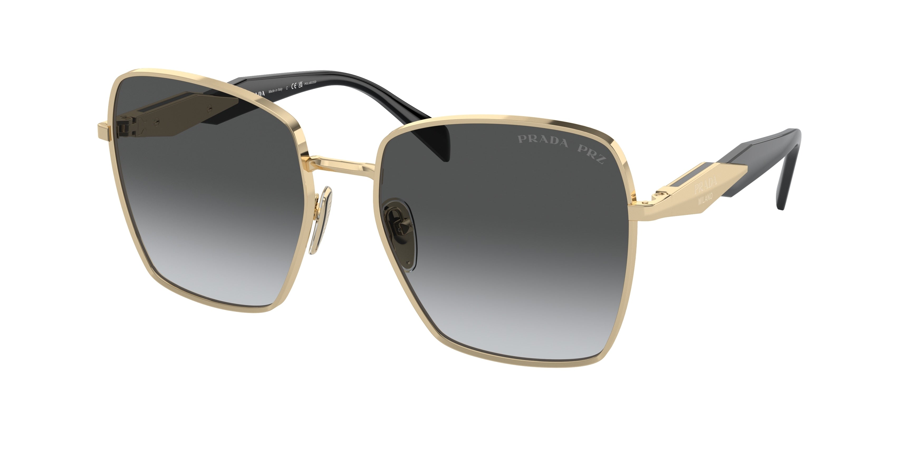 Prada PR64ZS Square Sunglasses  ZVN5W1-Pale Gold 57-140-18 - Color Map Gold