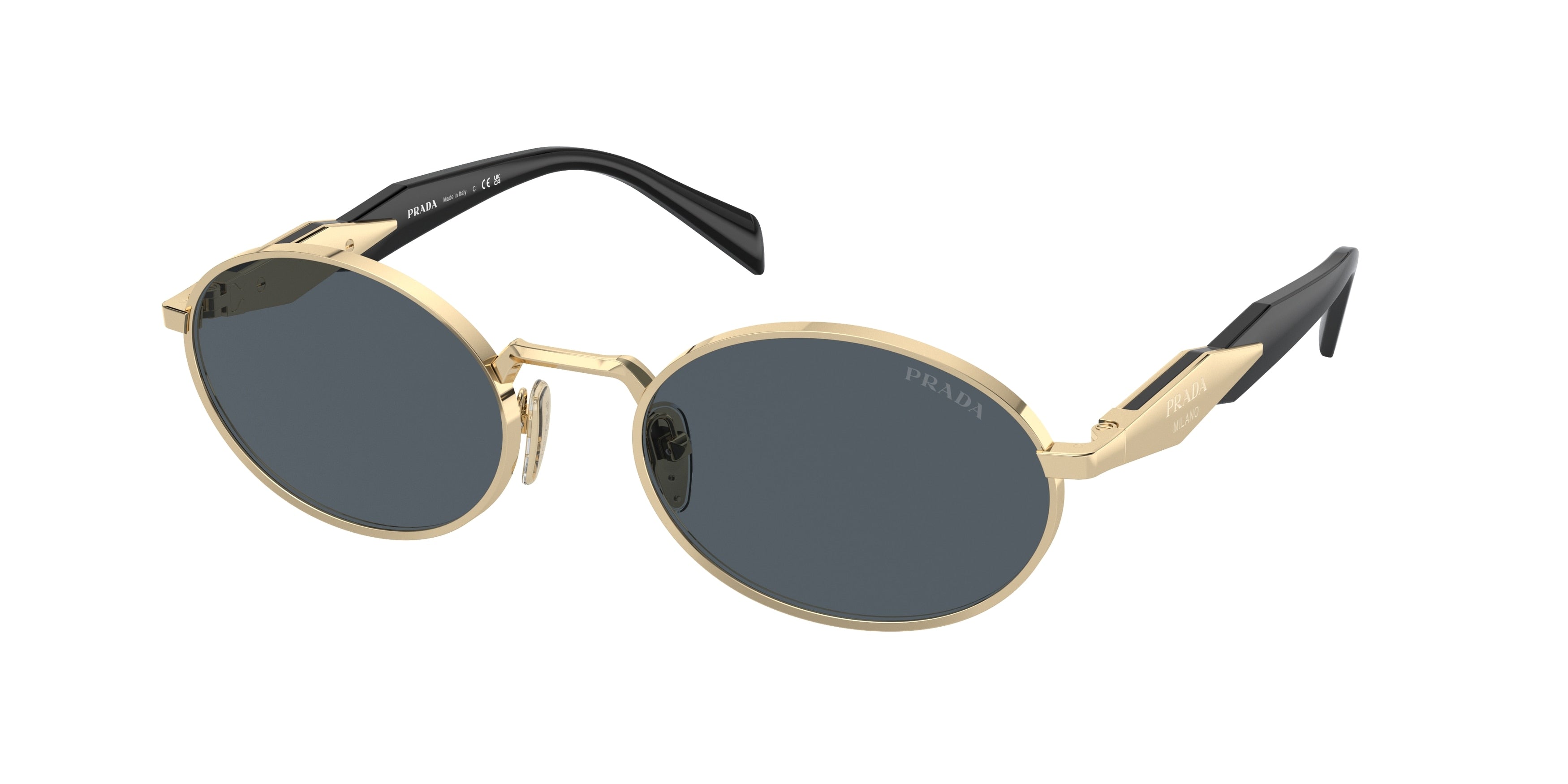 Prada PR65ZS Oval Sunglasses  ZVN09T-Pale Gold 55-140-20 - Color Map Gold