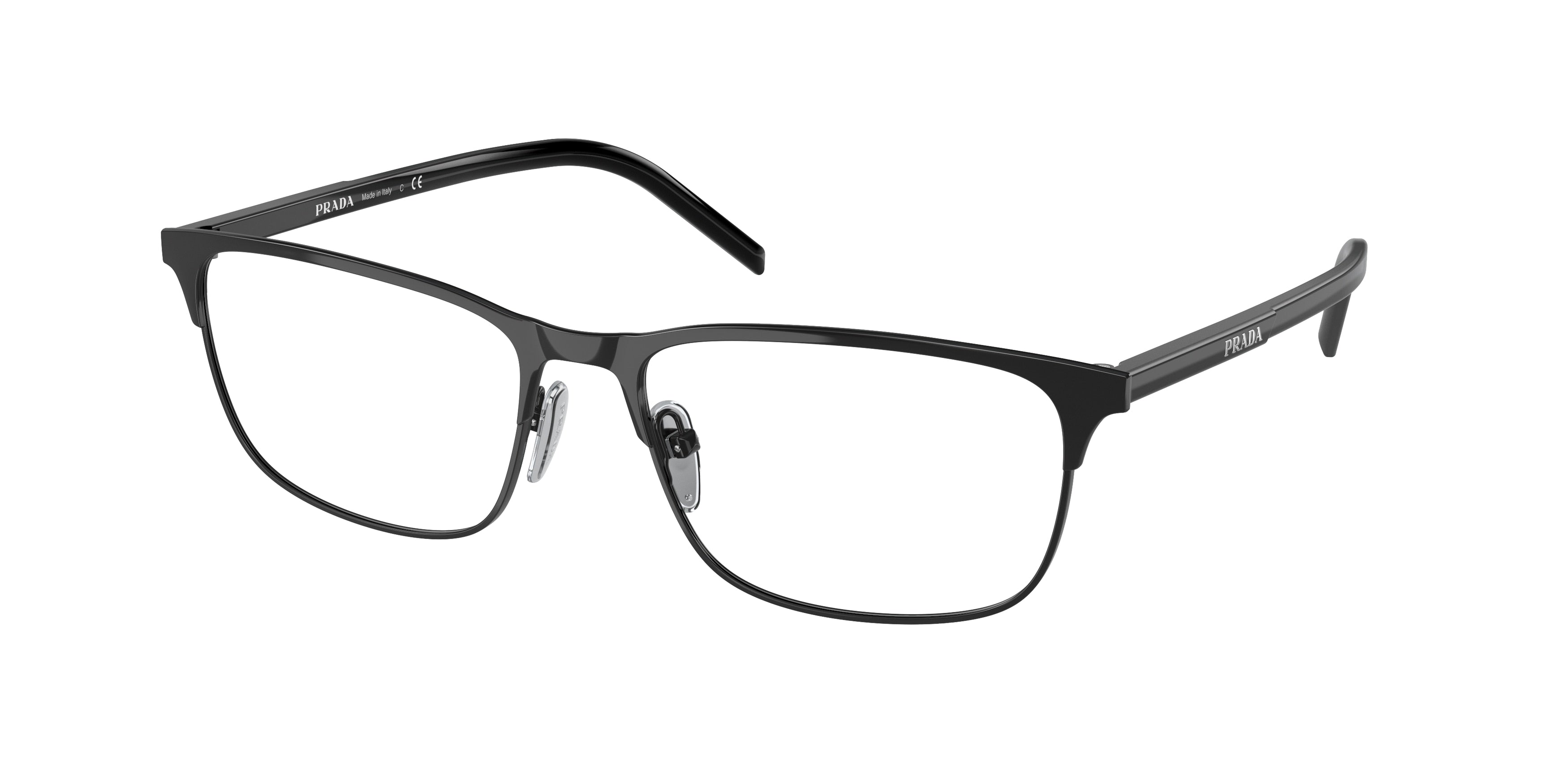 Prada PR66YV Pillow Eyeglasses  1AB1O1-Black 57-145-17 - Color Map Black