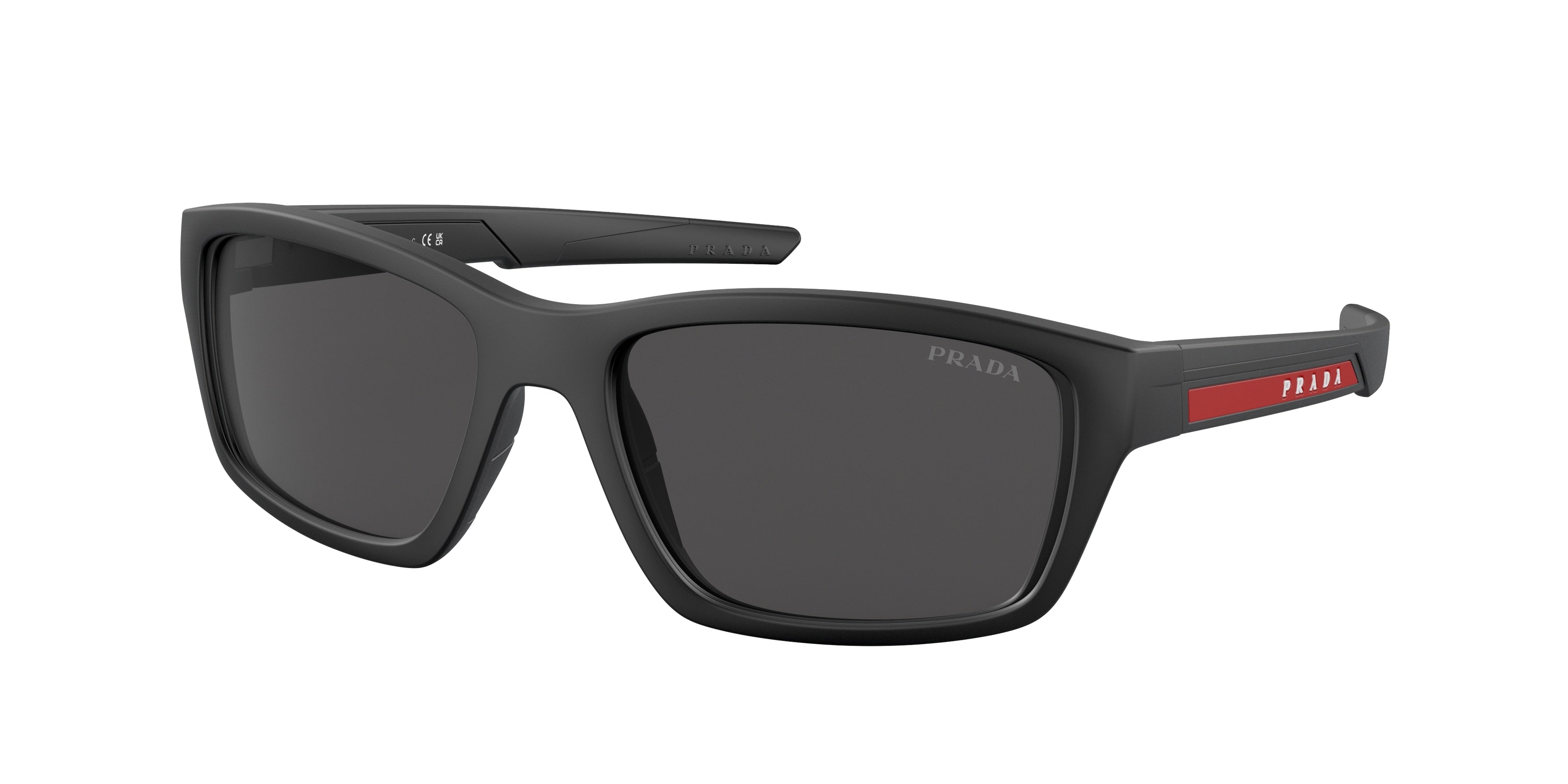 Prada Linea Rossa PS04YS Irregular Sunglasses  1BO06F-Matte Black 57-140-18 - Color Map Black