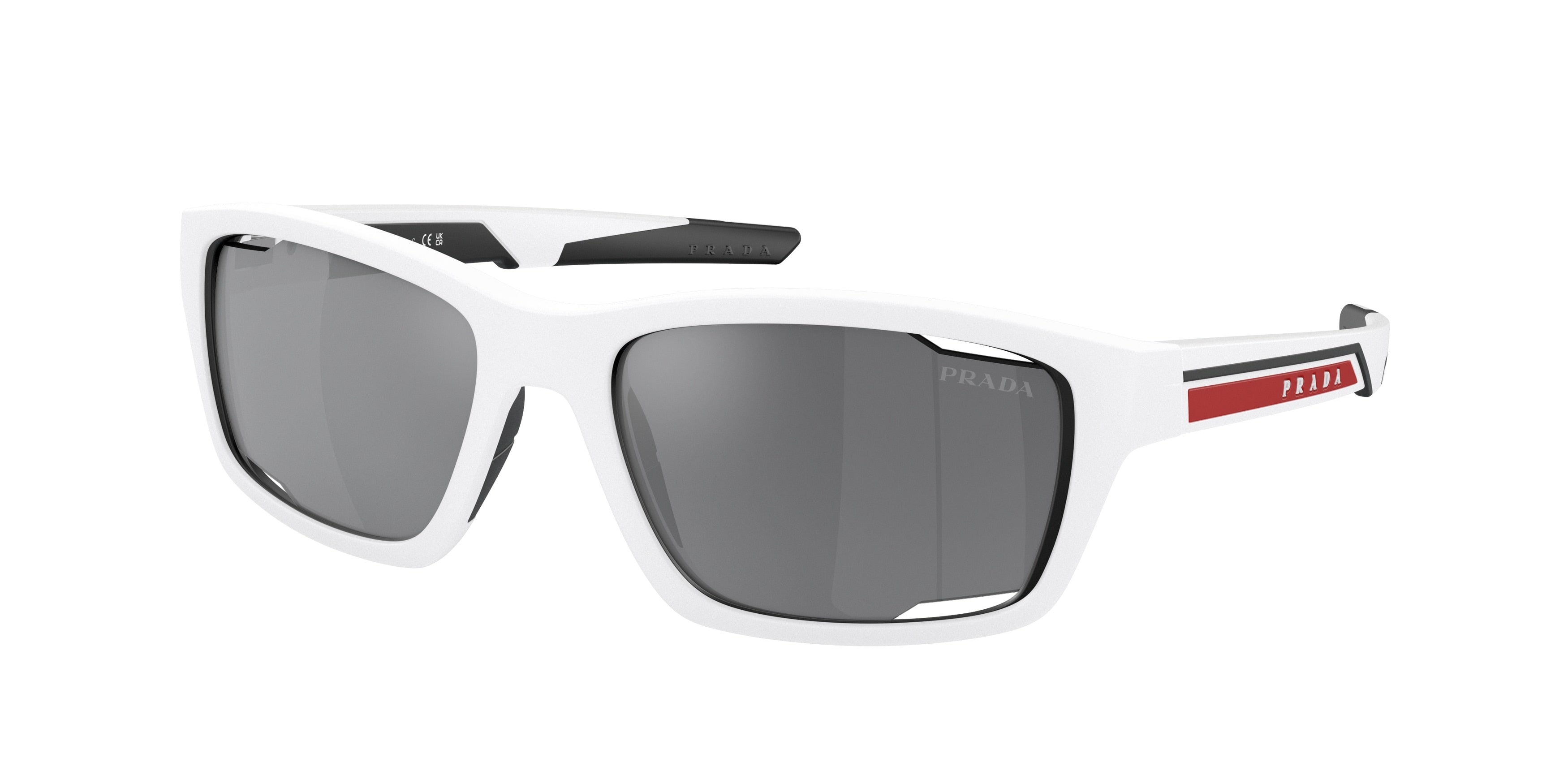 Prada Linea Rossa PS04YS Irregular Sunglasses  AAI07G-Matte White 57-140-18 - Color Map White