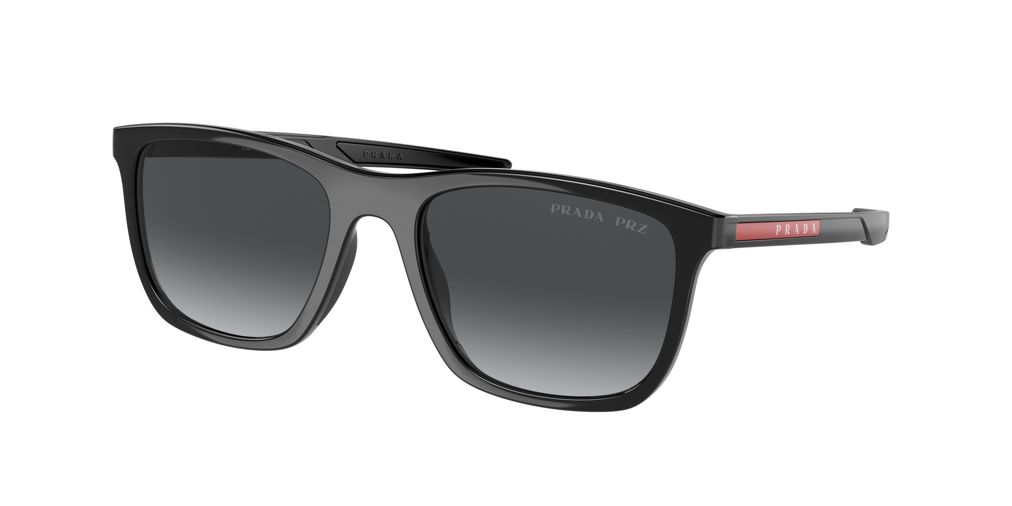 Prada Linea Rossa PS10WSF Pillow Sunglasses  1AB06G-Black 54-140-19 - Color Map Black